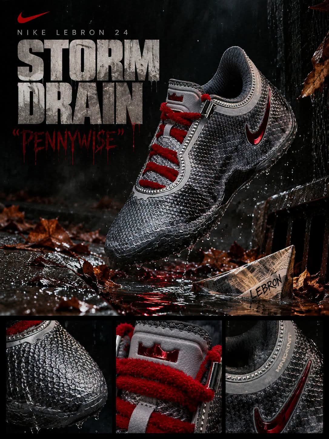 勒布朗24「Storm Drain」潘尼怀斯｜暗黑恐怖风直接拉满🩸