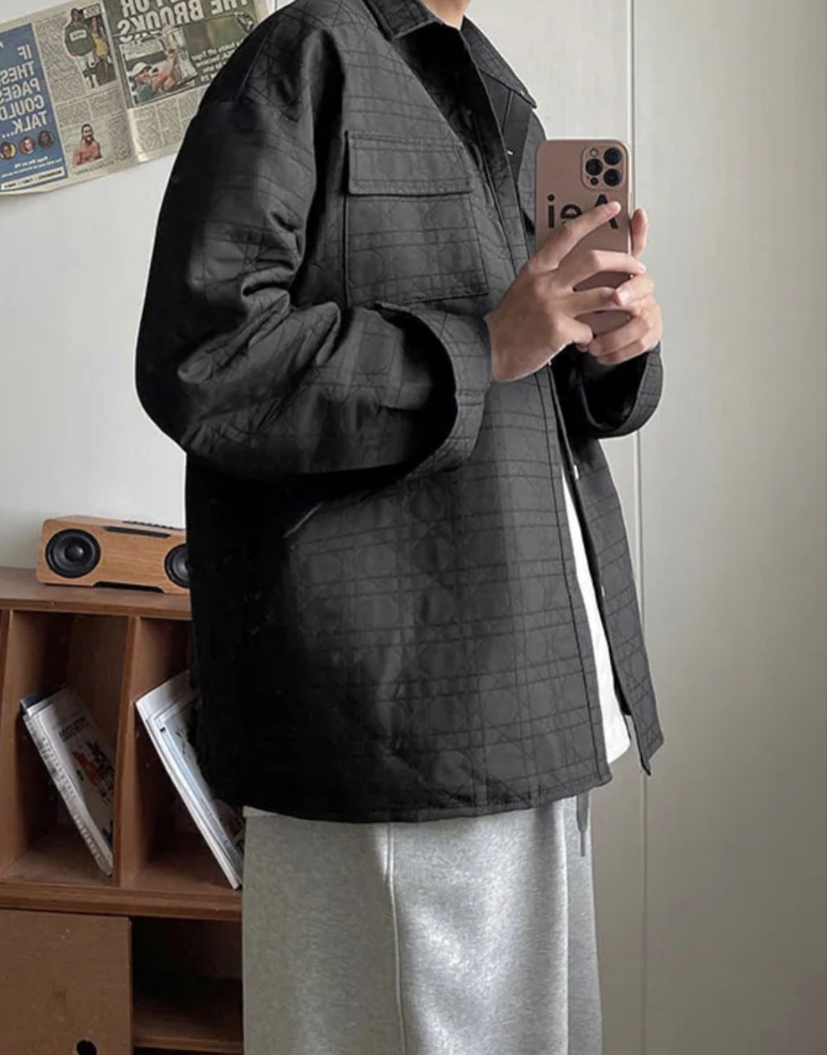菱格绗缝衬衫外套|清爽少年感,早秋百搭款