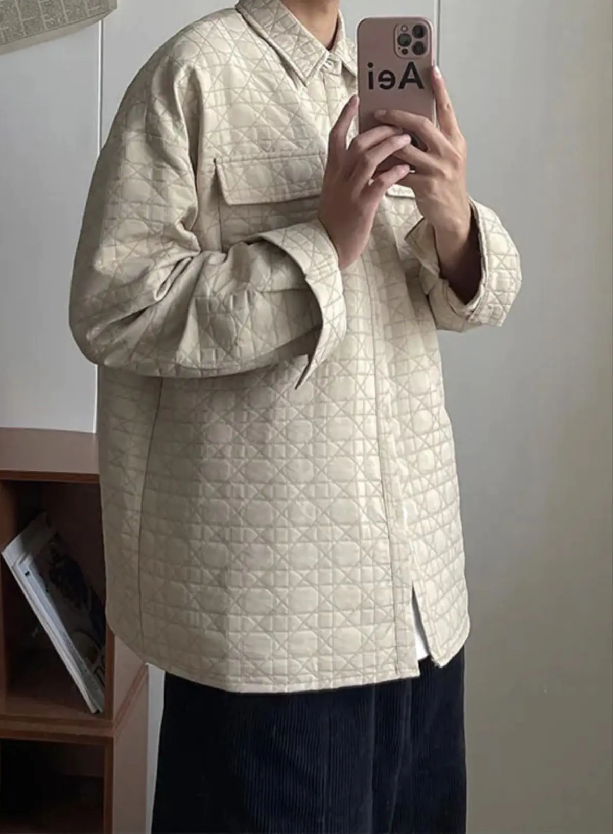 菱格绗缝衬衫外套|清爽少年感,早秋百搭款