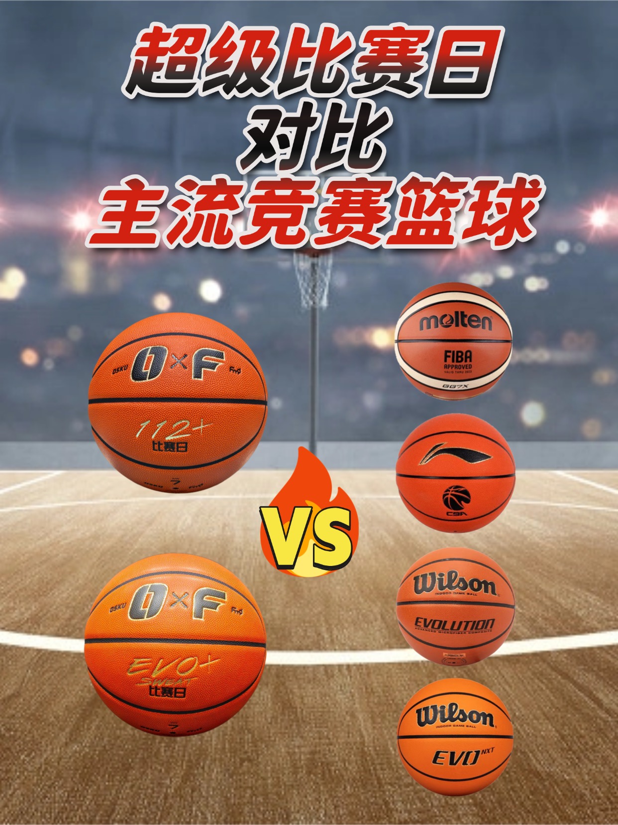 🏀室内木地板竞赛篮球选购指南｜超级比赛日VS主流品牌
