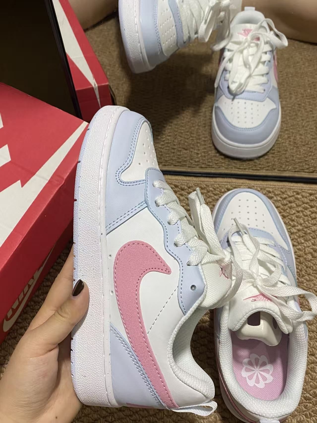 清新拼色小白板鞋✨Nike酷菠萝男女同款