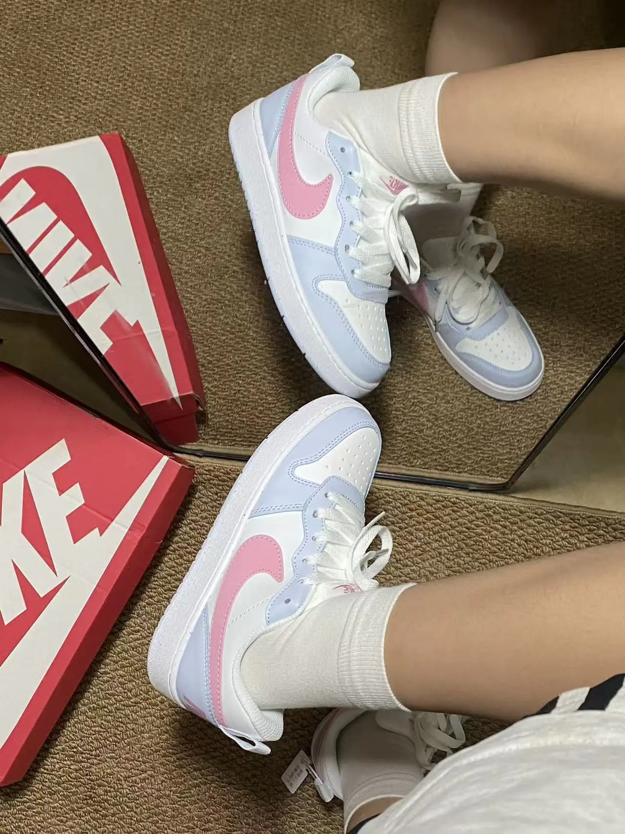 清新拼色小白板鞋✨Nike酷菠萝男女同款