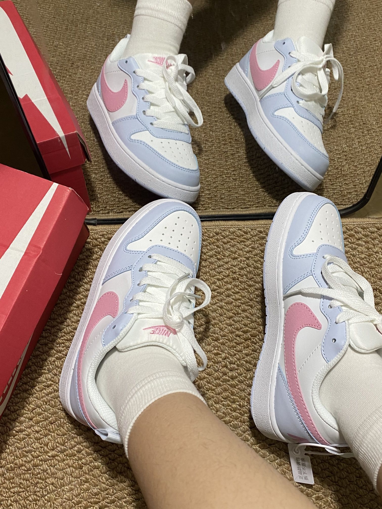 清新拼色小白板鞋✨Nike酷菠萝男女同款
