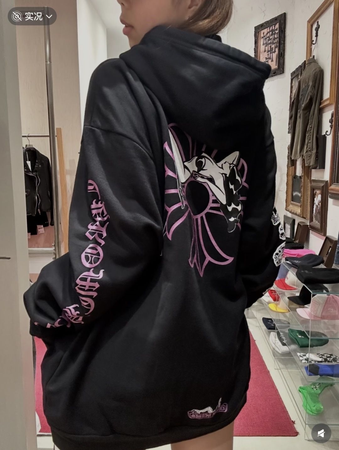 黑粉十字架连帽卫衣|美式高街重磅帽衫 男女同款oversize
