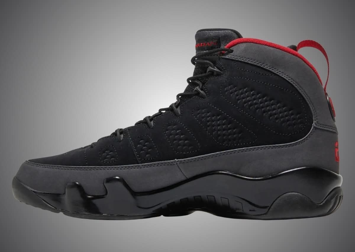 重磅复刻!Jordan 9 Charcoal 炭黑红将于2027秋季回归🔥