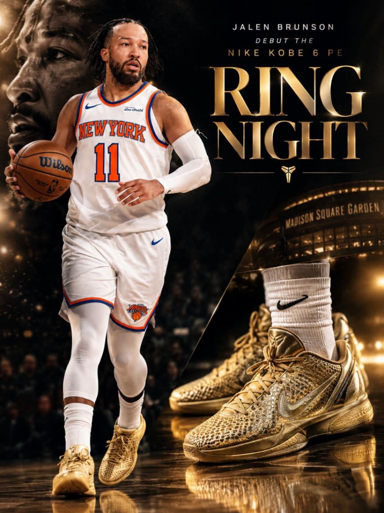 满钻黄金质感｜Jalen Brunson 科比6戒指仪式专属PE