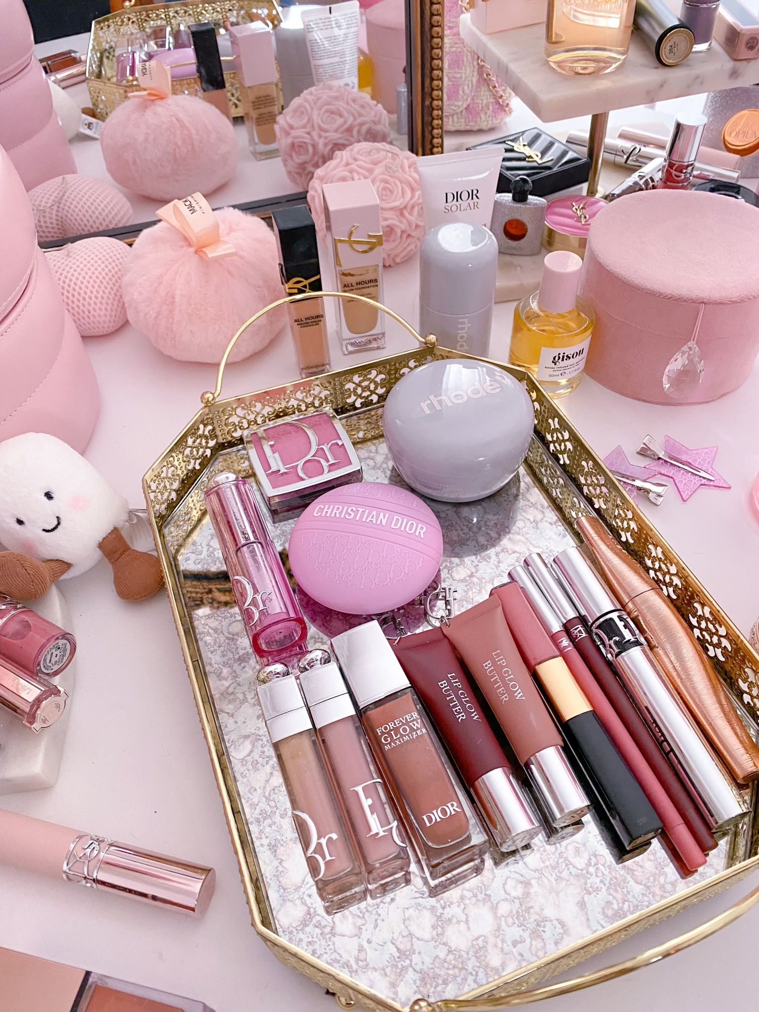 粉系美妆收纳💖Dior+Rhode高颜值美妆大合集