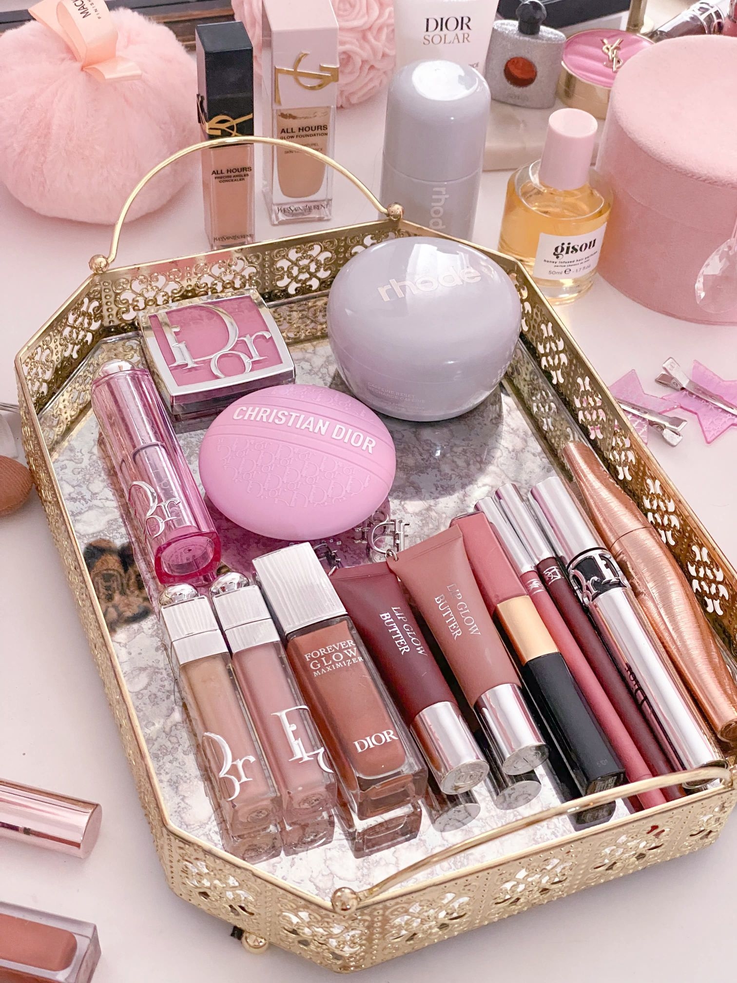粉系美妆收纳💖Dior+Rhode高颜值美妆大合集
