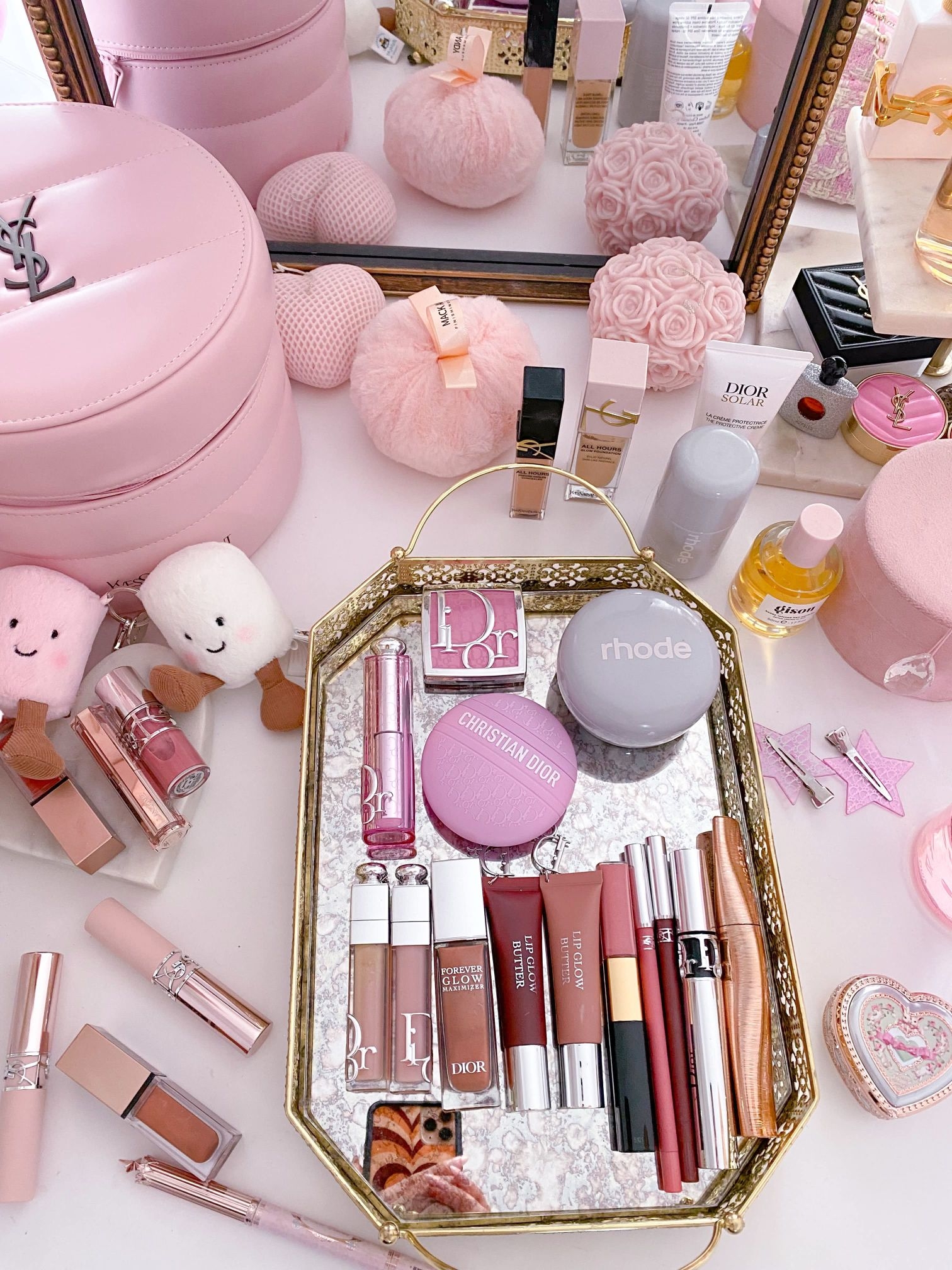 粉系美妆收纳💖Dior+Rhode高颜值美妆大合集