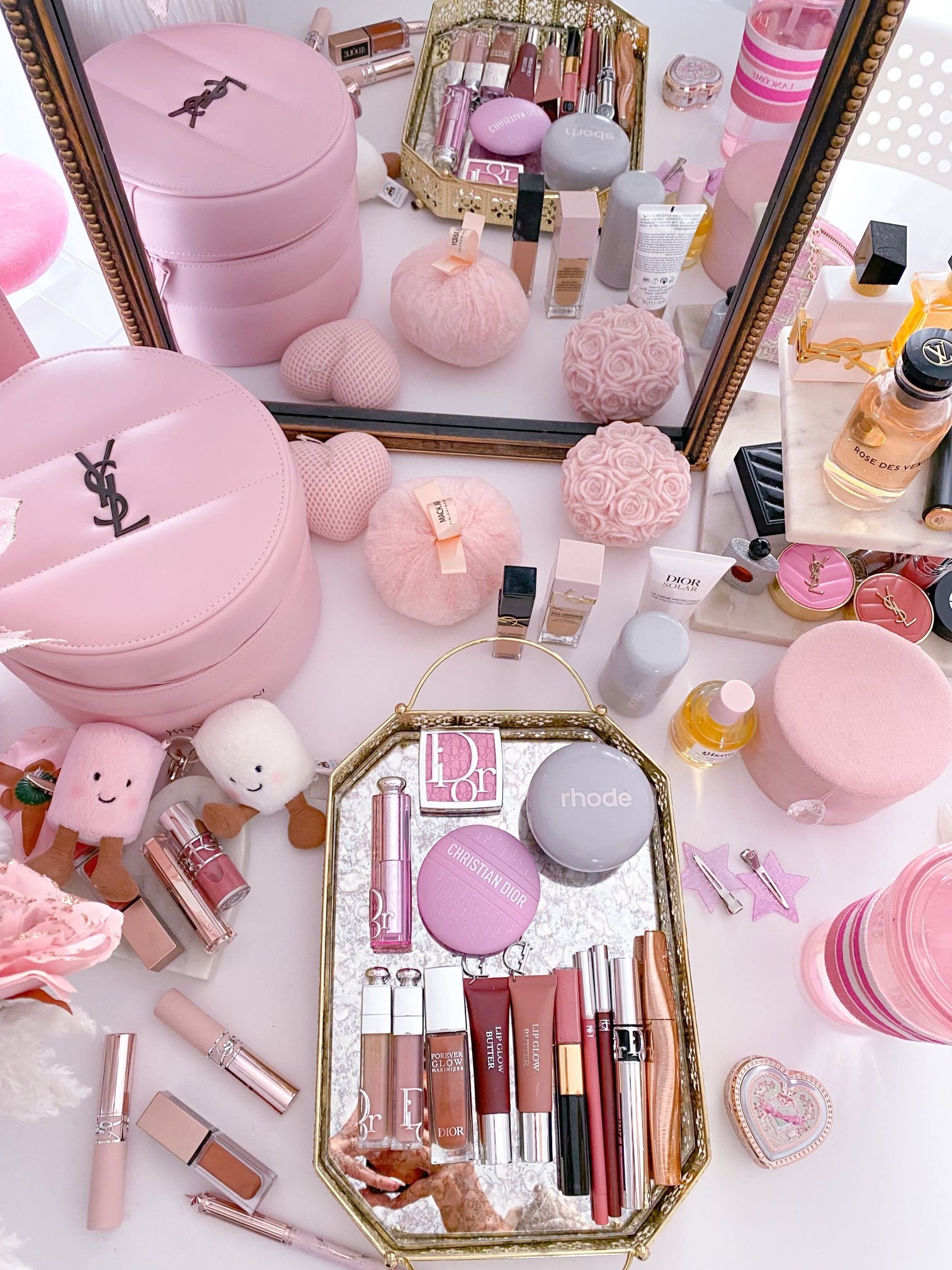 粉系美妆收纳💖Dior+Rhode高颜值美妆大合集