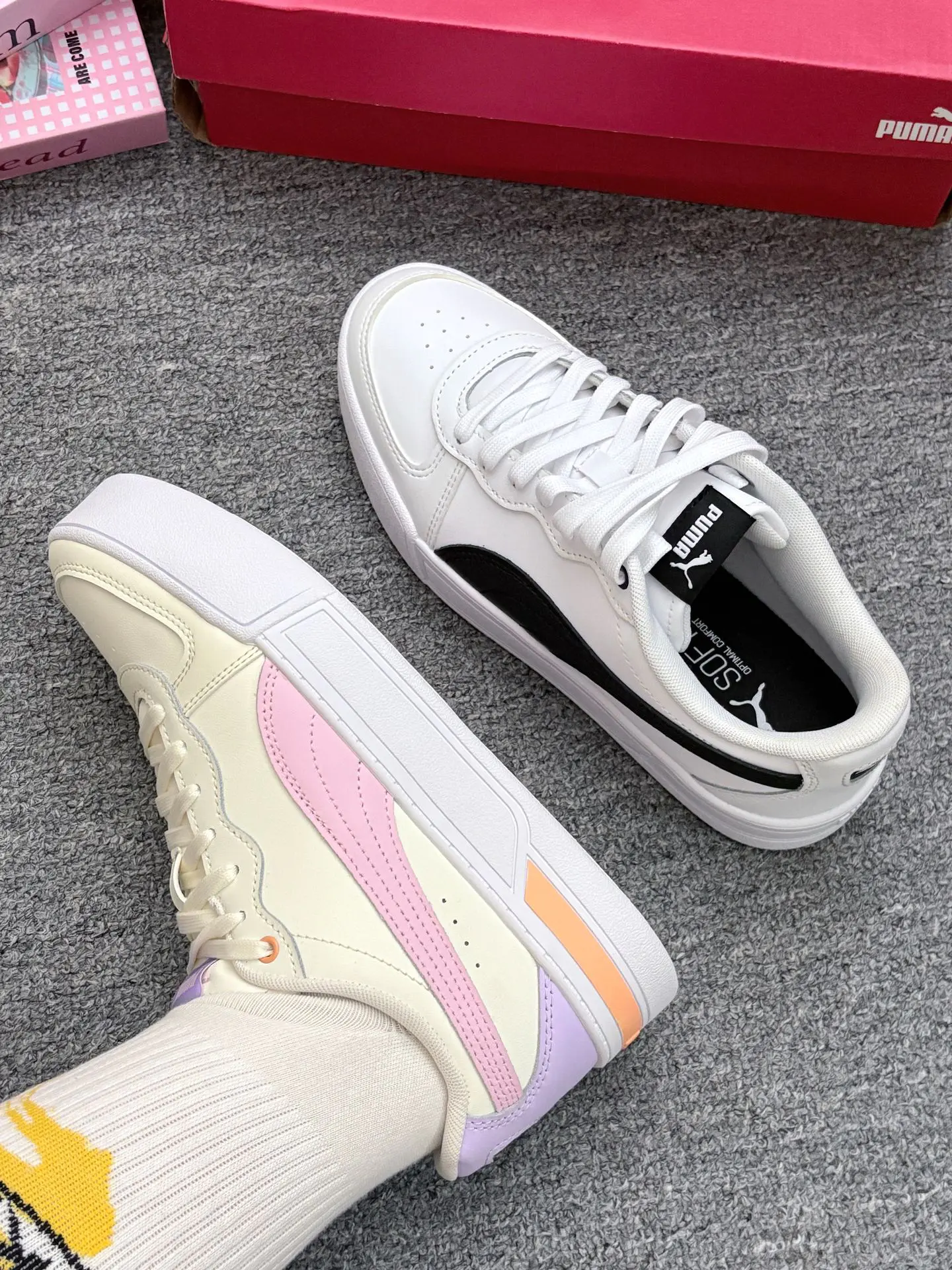 男♂盆友送的PUMA鸳鸯鞋👟求大家帮忙鉴定一下素真还是假的……ಥ﹏ಥ