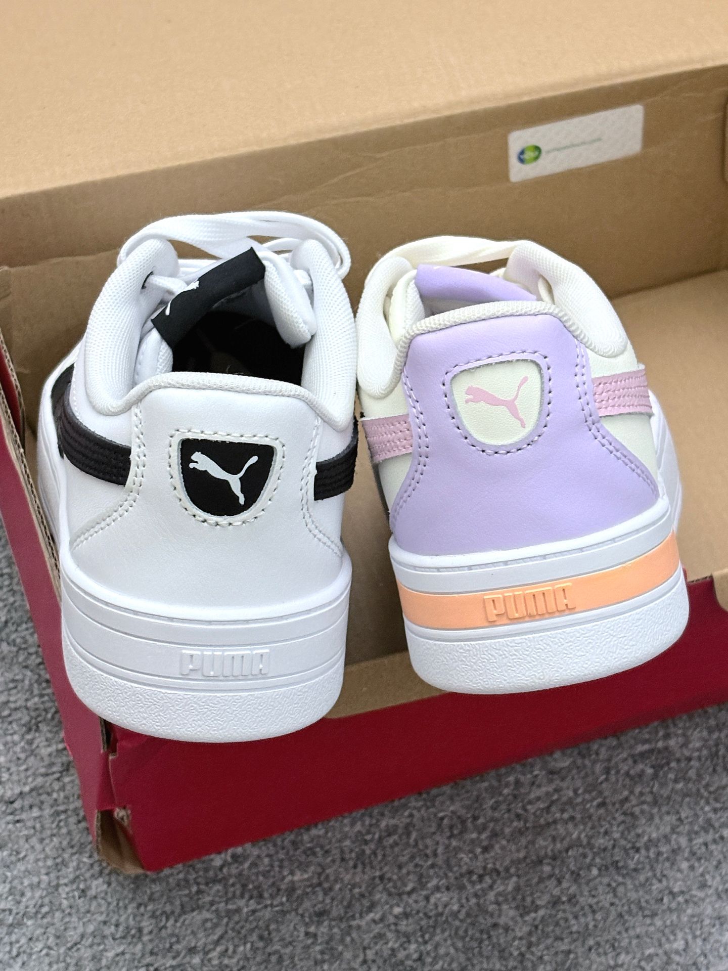 男♂盆友送的PUMA鸳鸯鞋👟求大家帮忙鉴定一下素真还是假的……ಥ﹏ಥ