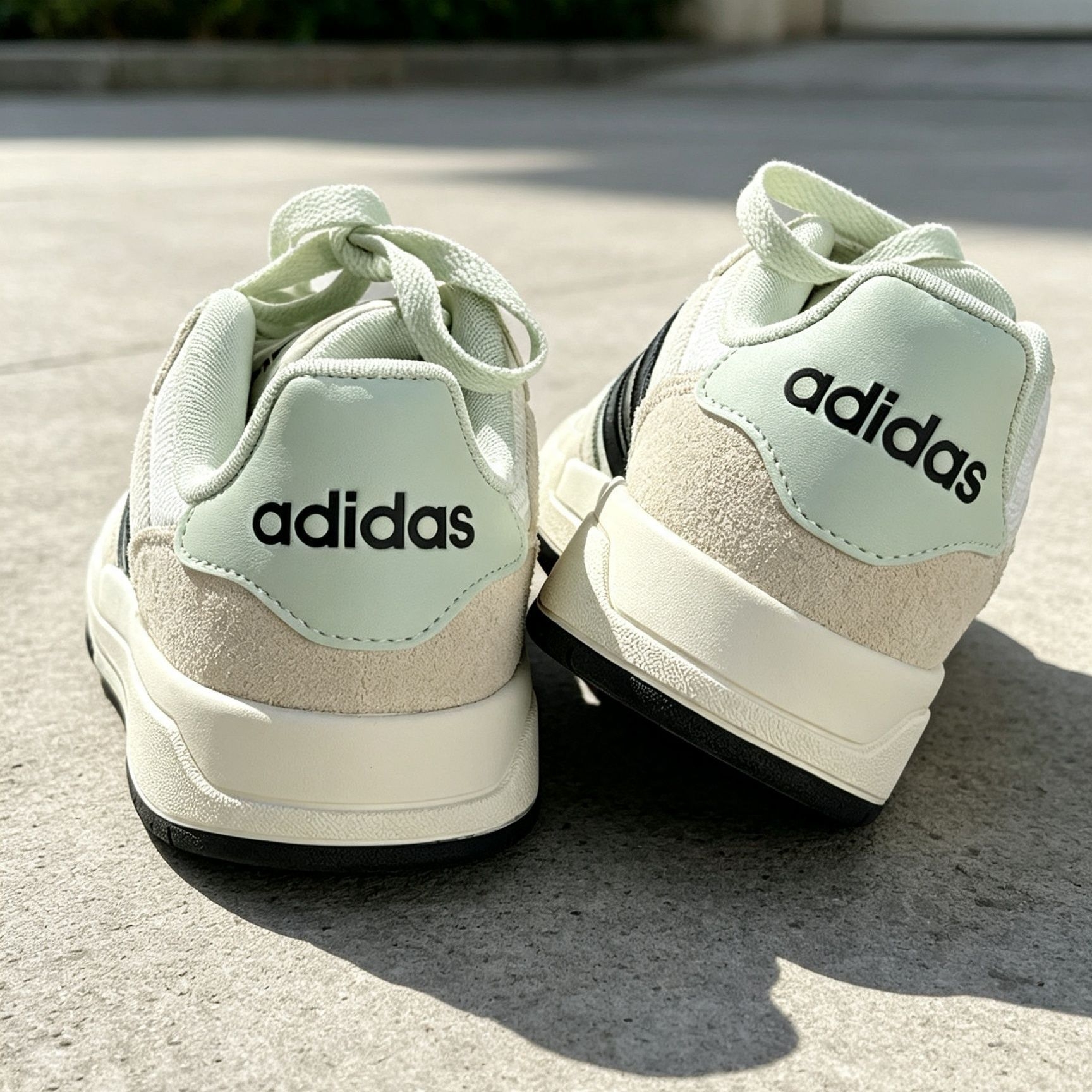 阿迪这双薄荷绿板鞋,清爽到心坎里🍃