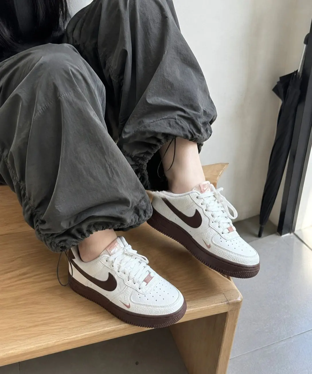 秋天翻出这双棕白空军··真香了!👟