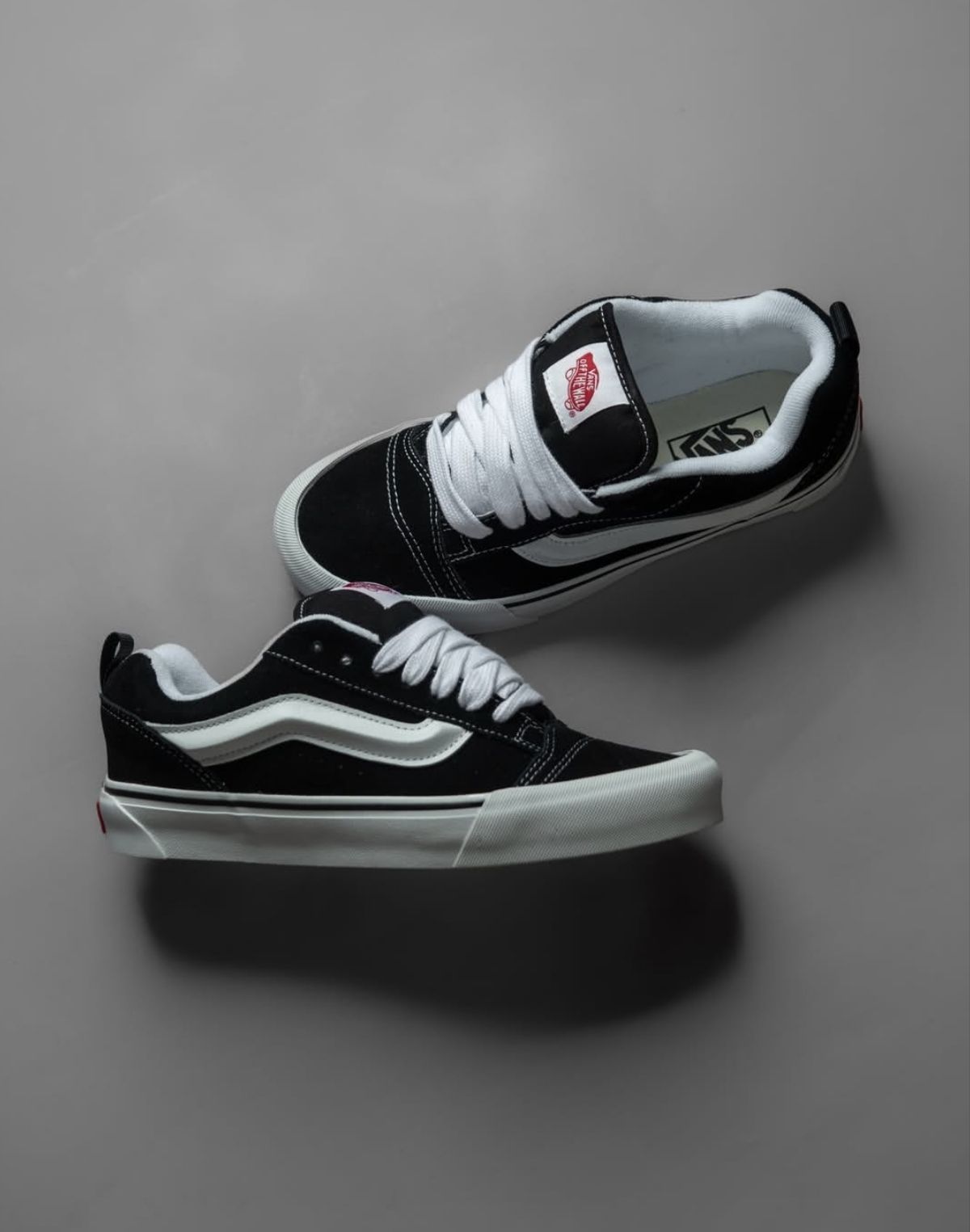 Vans Knu Skool｜复古黑白面包鞋胖鞋头+粗鞋带，复古氛围感拉满，百搭耐看✅