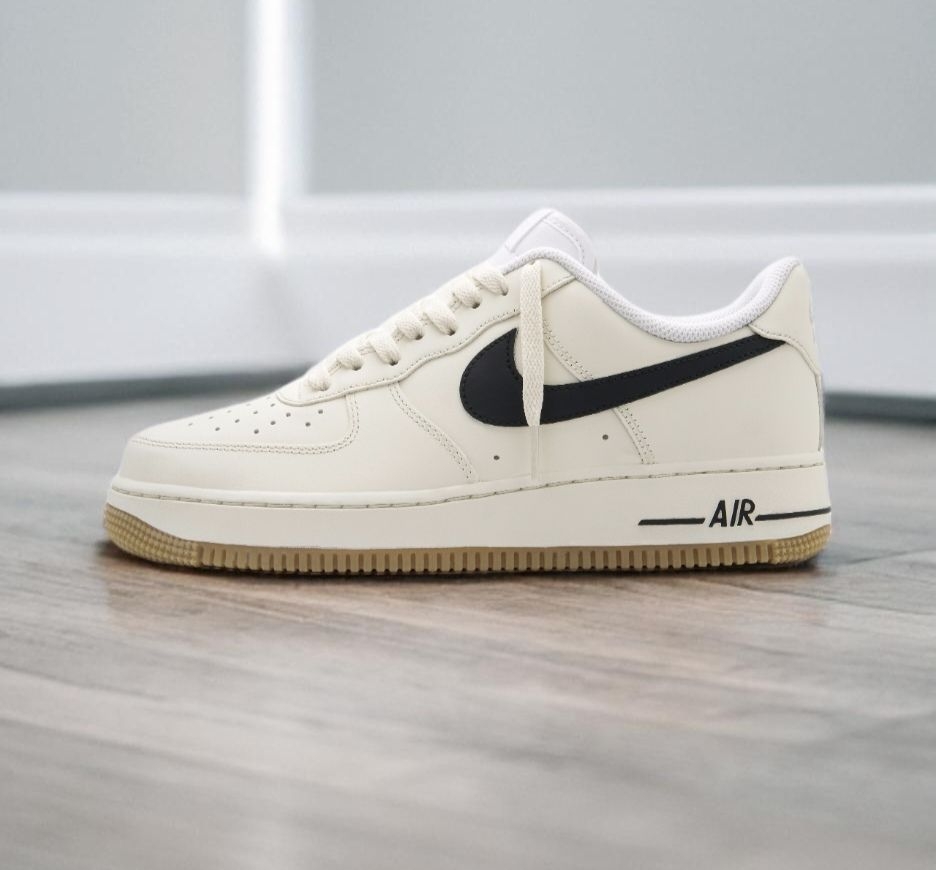 Nike AF1 定制款 太空人暴走萝莉 简约百搭 黑白复古低帮板鞋 男 米白