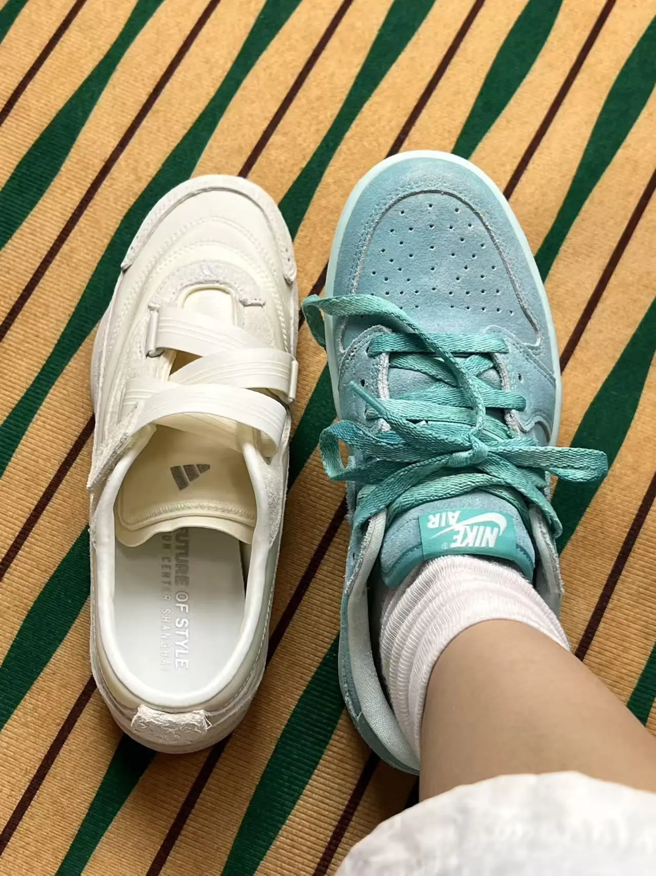 奶白魔术贴🤍蒂芙尼蓝Nike💧撞色搭咯!