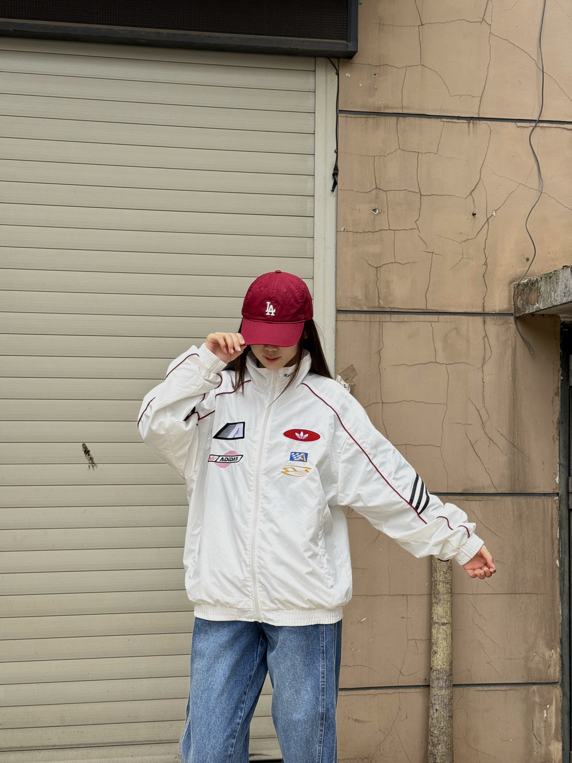 阿迪机车风夹克搭牛仔💙清爽少年感拿捏啦～