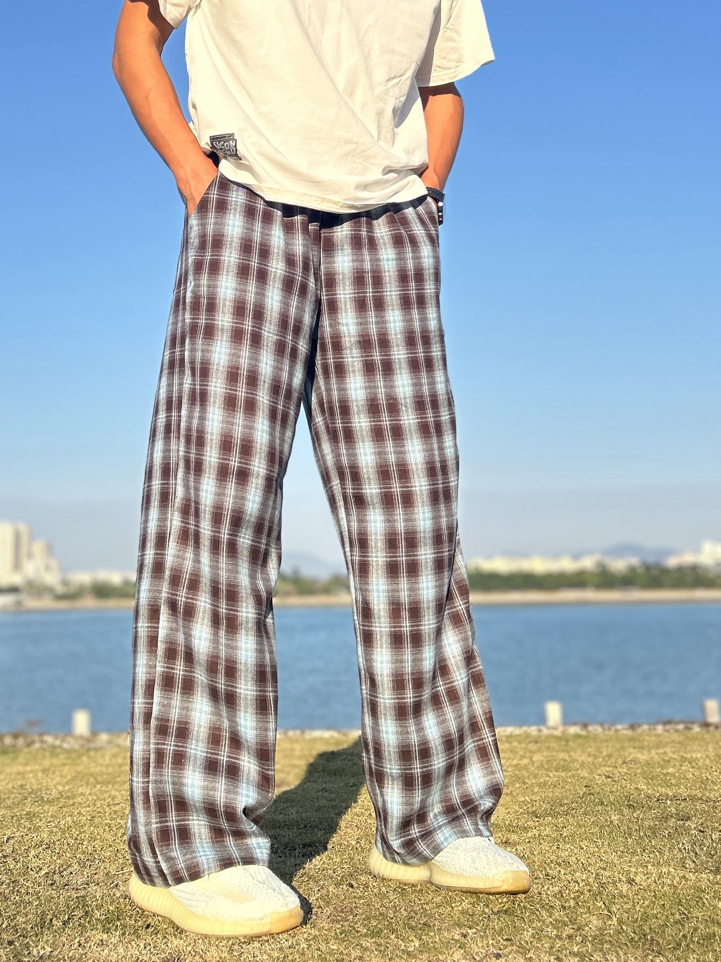 🏝️把格纹裤穿去海边，等风也等潮汐🌊