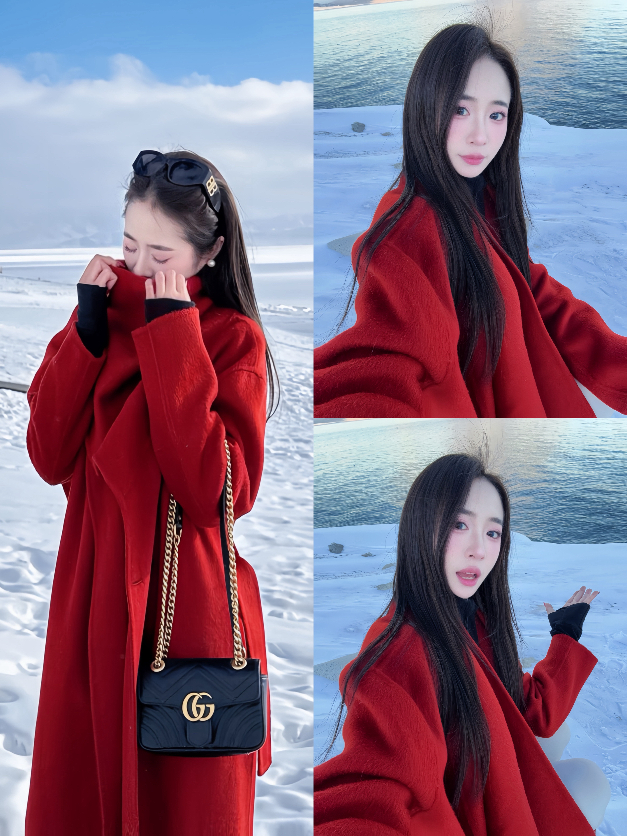 🖤 赛里木湖冻到模糊｜但我的Gucci包赢麻了