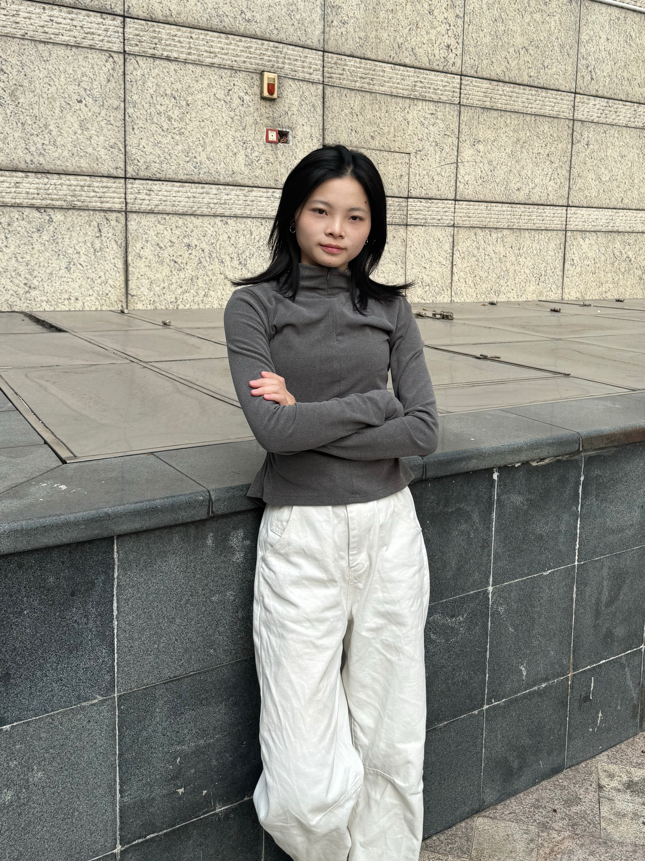 美式复古通勤穿搭|160小个子显高公式(紧身立领上衣+弯刀裤实测)