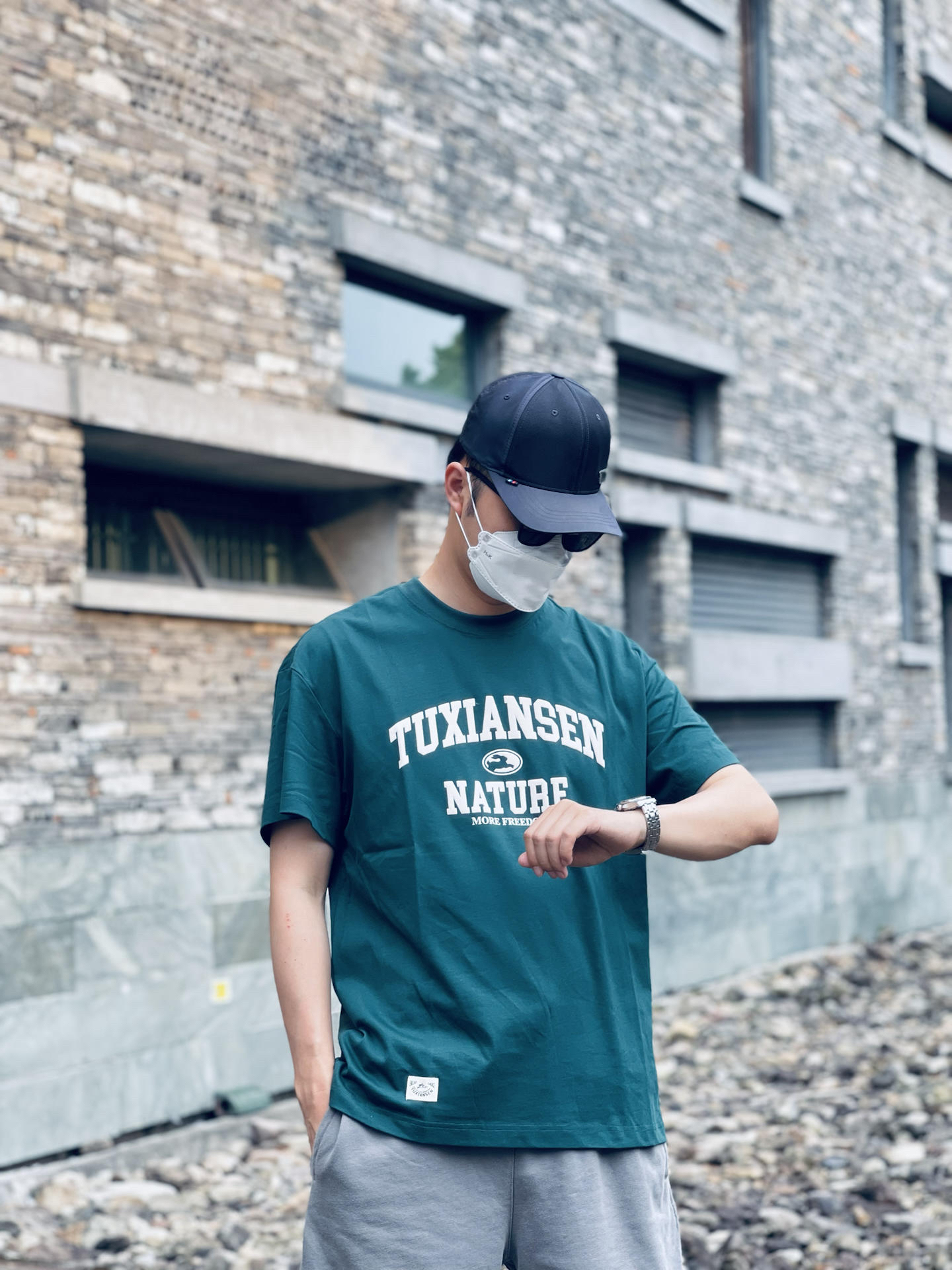 复古撞色夏日男生穿搭