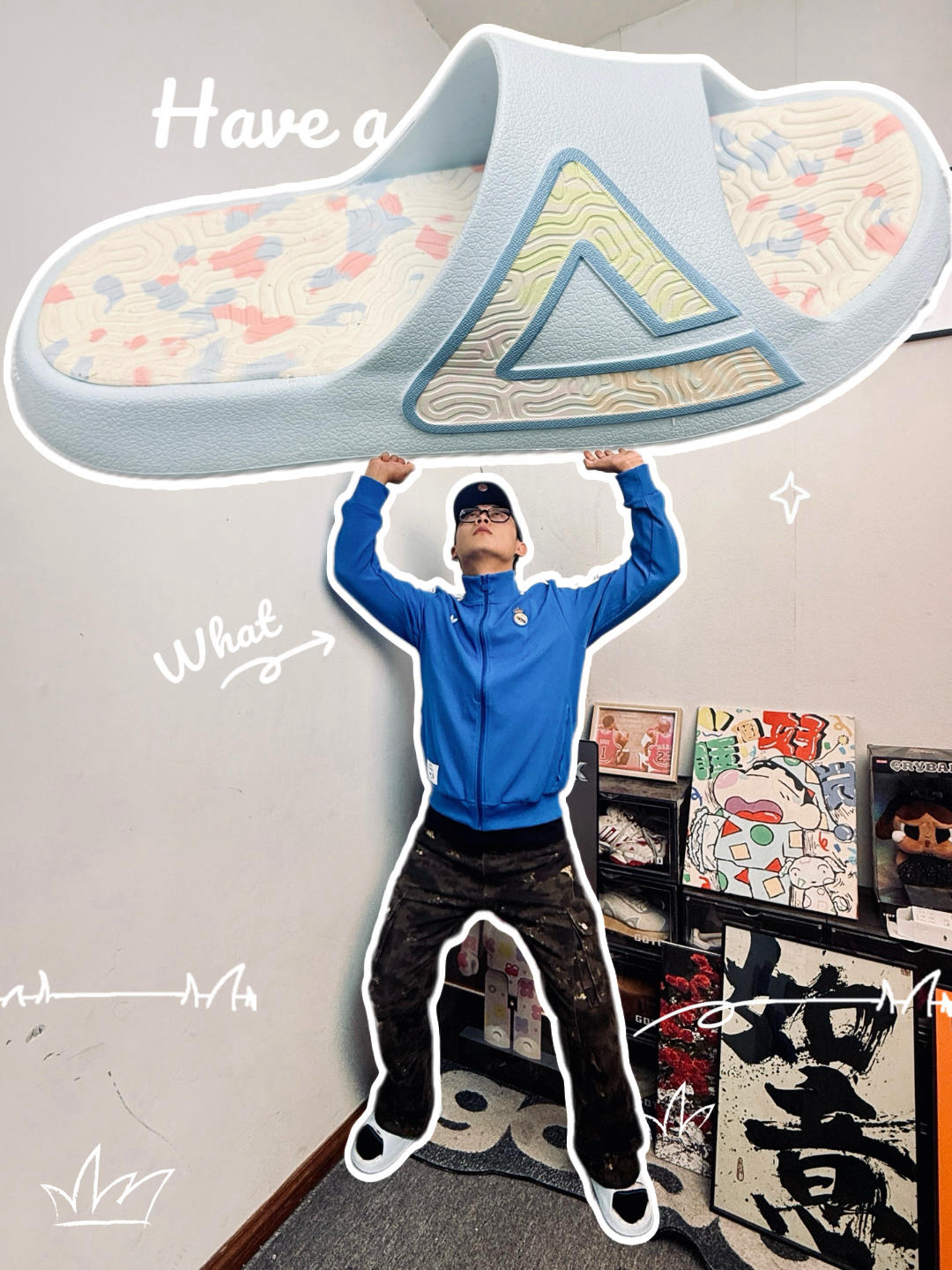 穿新鞋美美开学之大大大拖鞋👟👟👟～