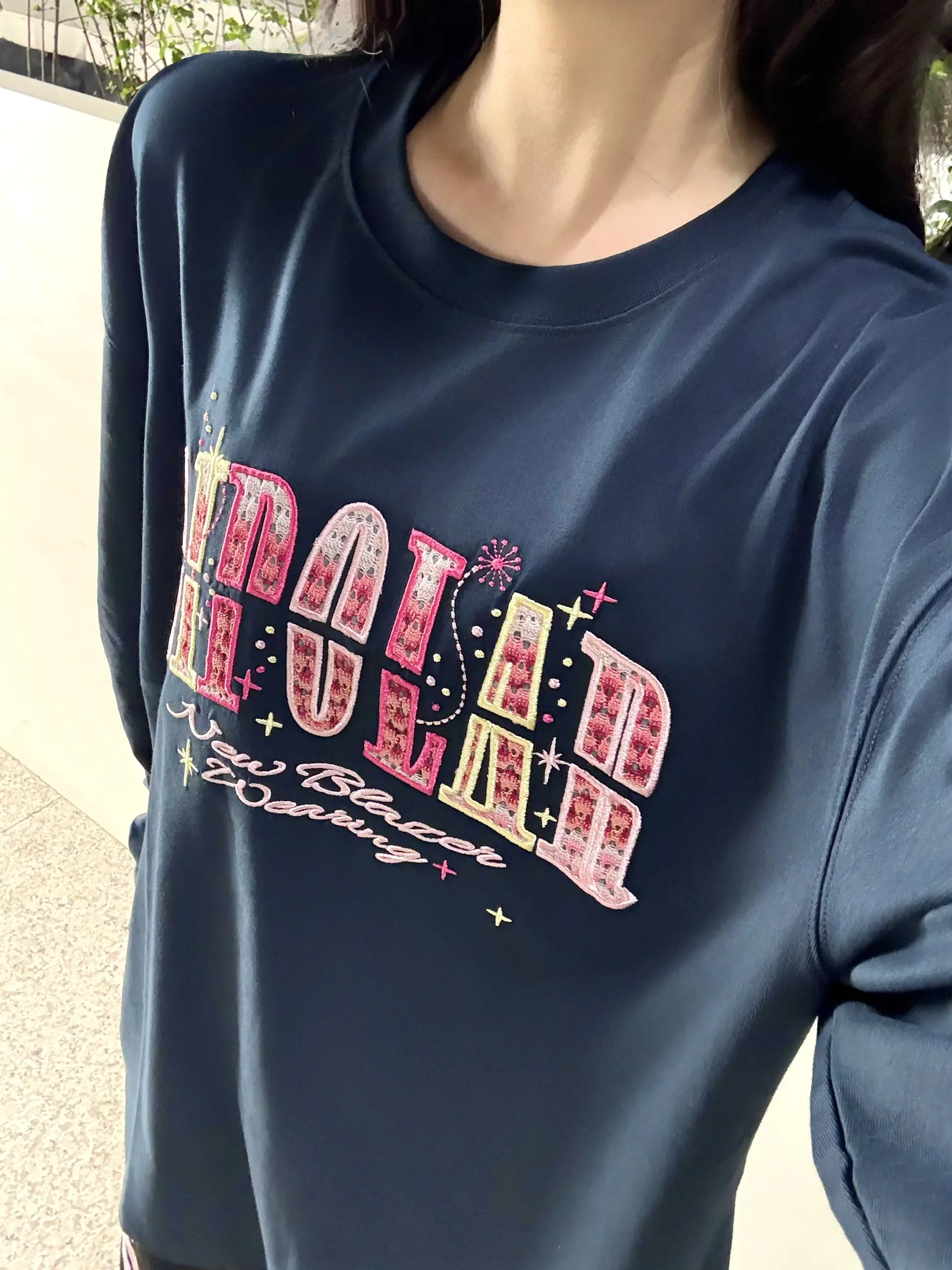 藏蓝美式长袖|甜酷少女感拿捏✨