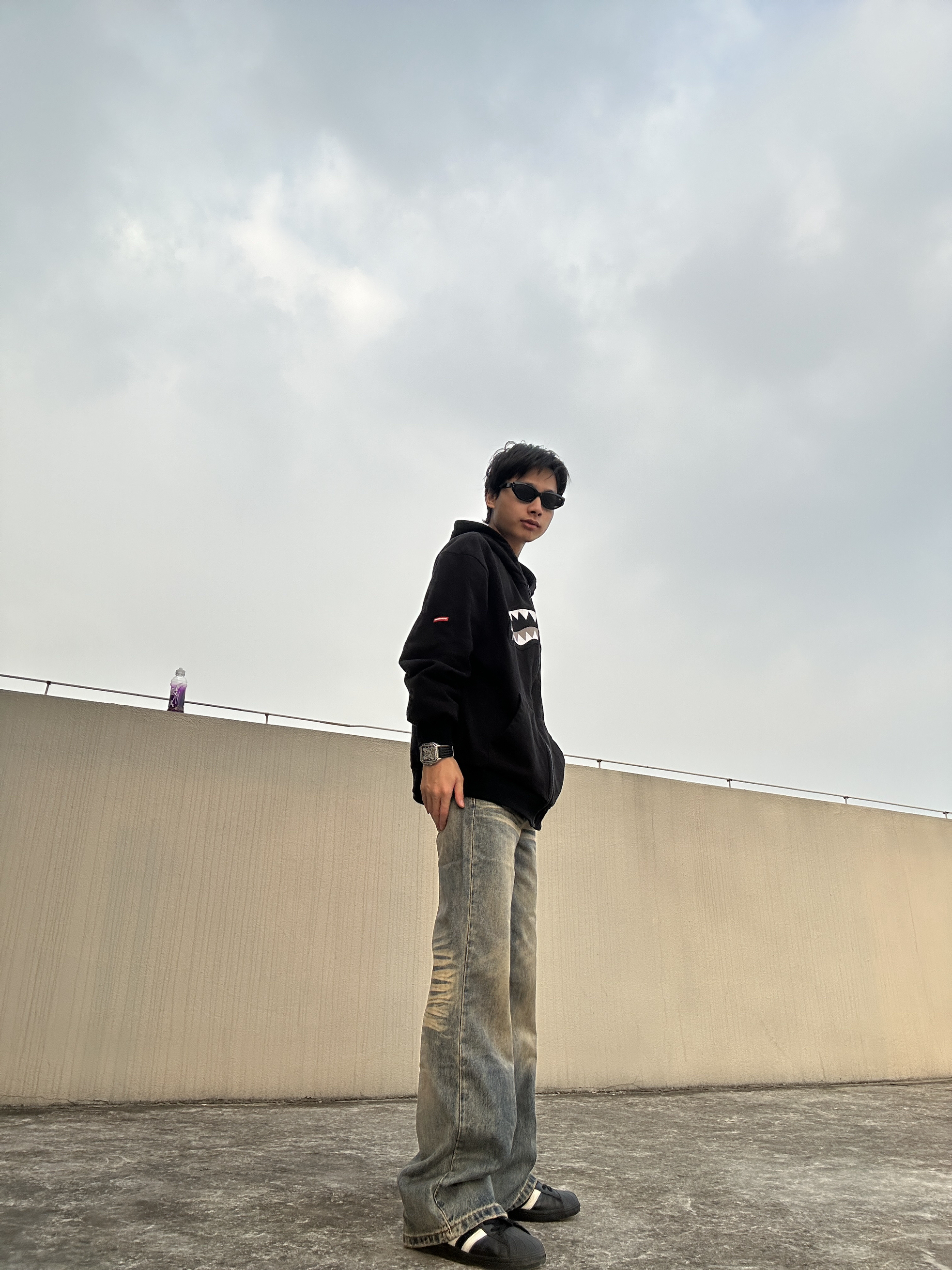 鲨鱼嘴开衫卫衣|美式复古男生穿搭🐺