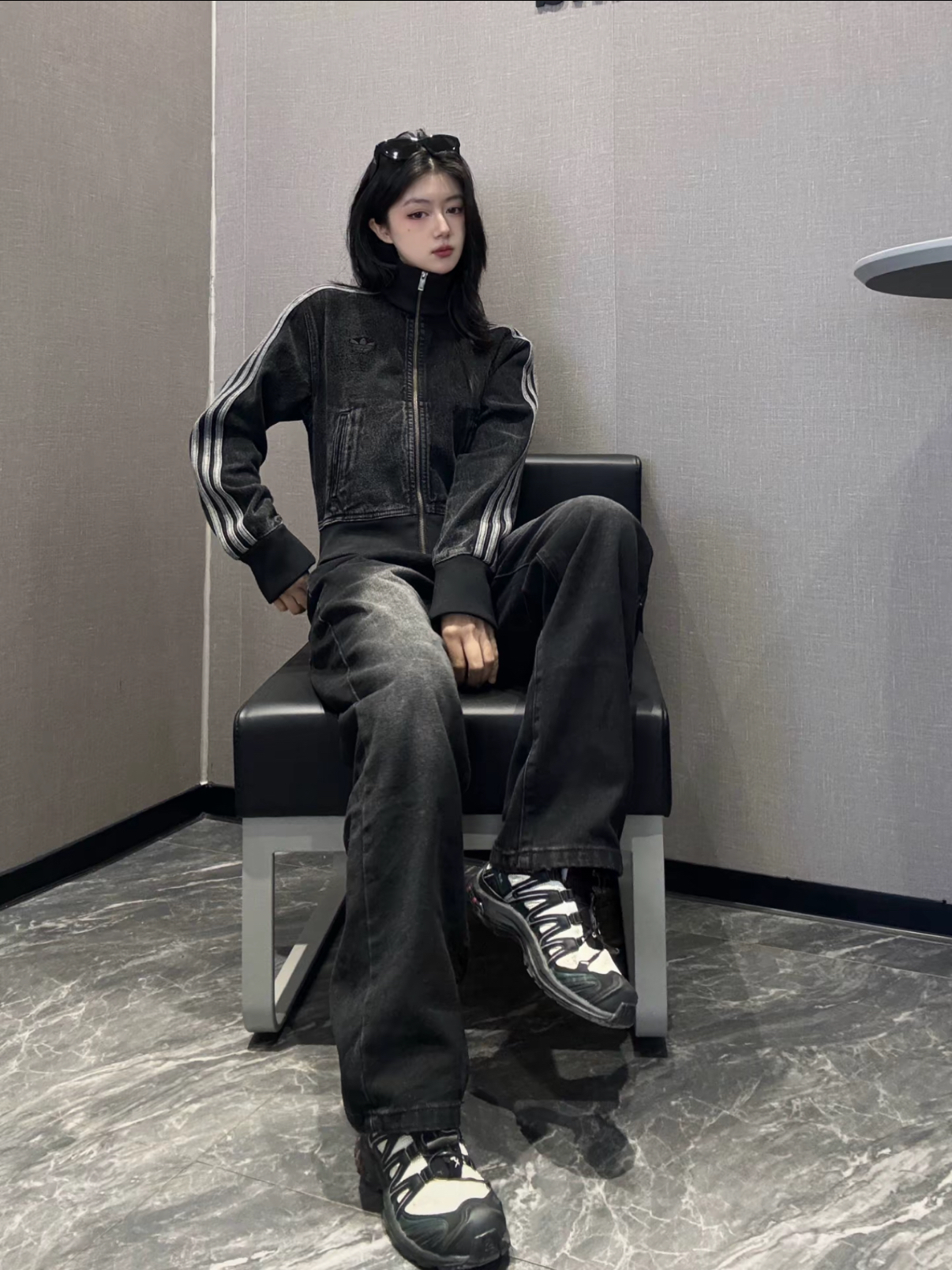 美式高街复古水洗牛仔裤