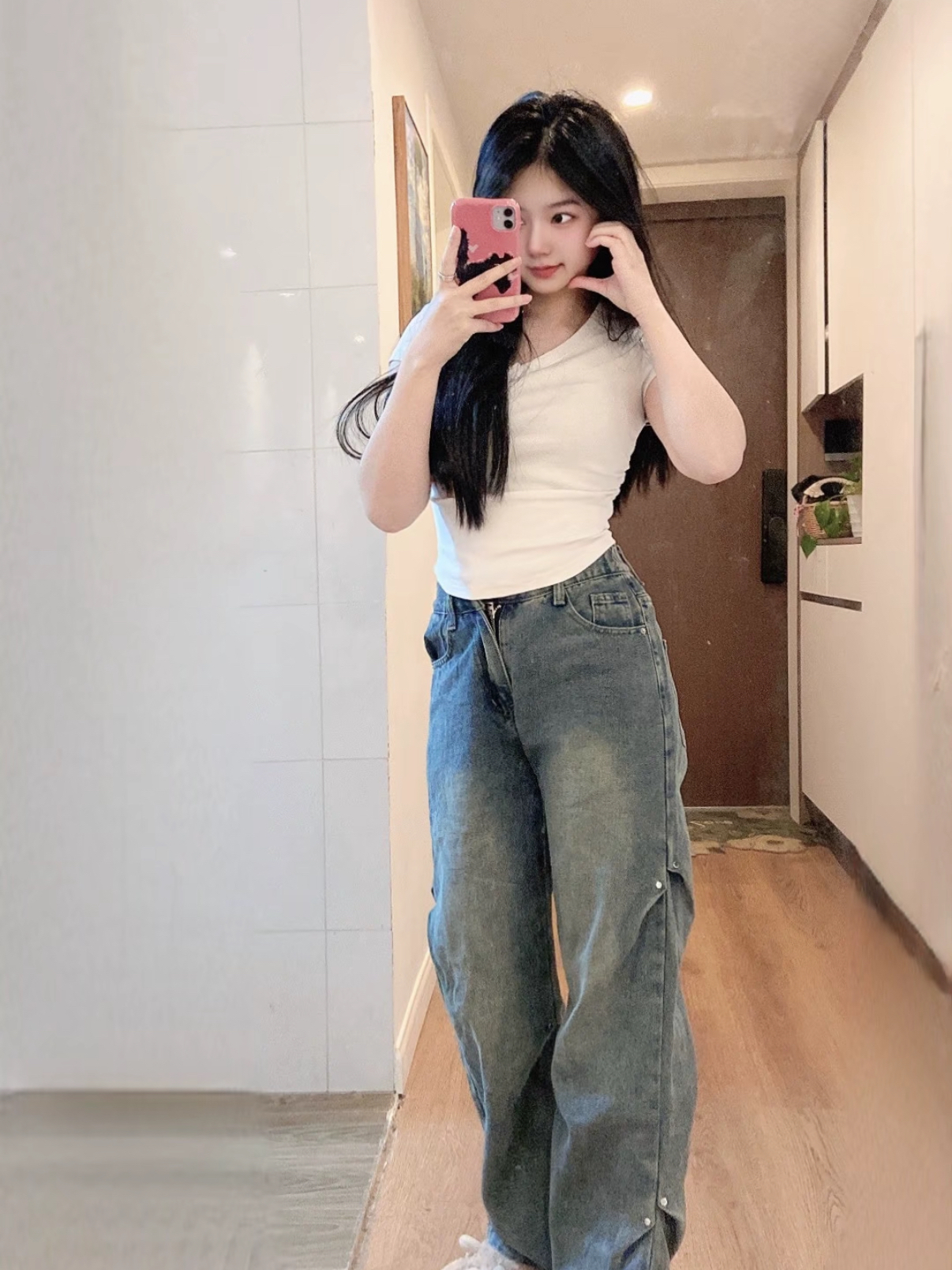 美式复古水洗牛仔裤