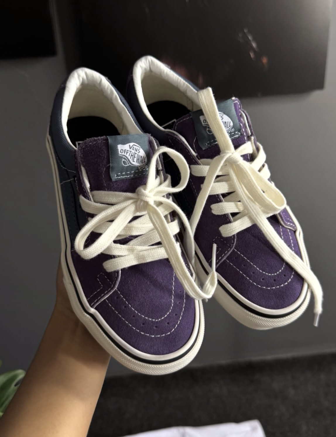 Vans紫蓝拼色板鞋|复古小众款