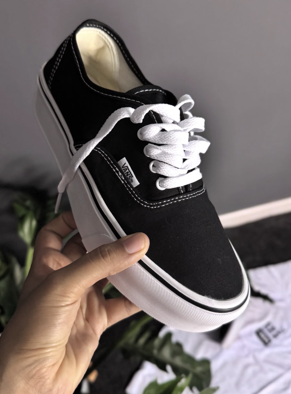 Vans Authentic厚底|经典黑白帆布鞋