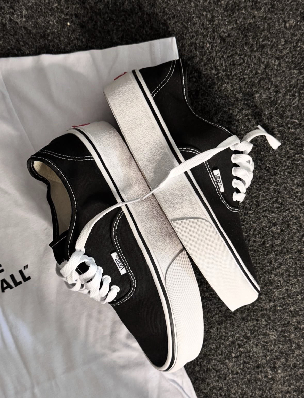 Vans Authentic厚底|经典黑白帆布鞋