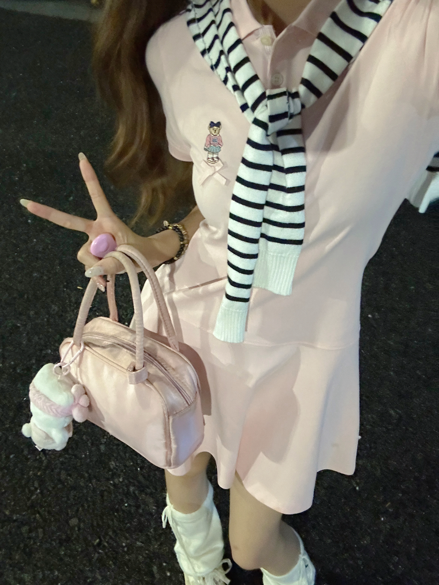 被粉色拿捏的一天!乖巧韩系OOTD