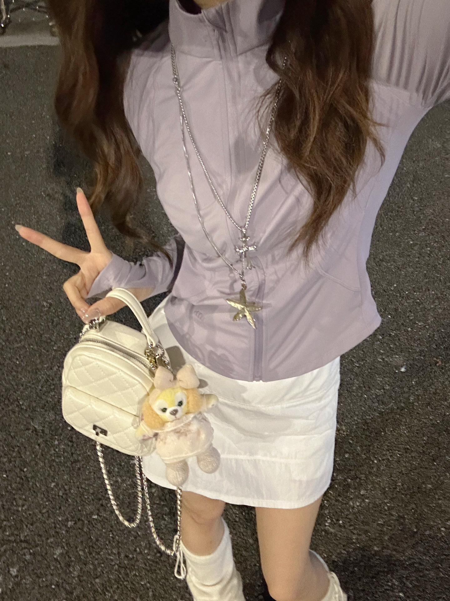 芋泥紫收腰上衣太懂甜妹了🌙