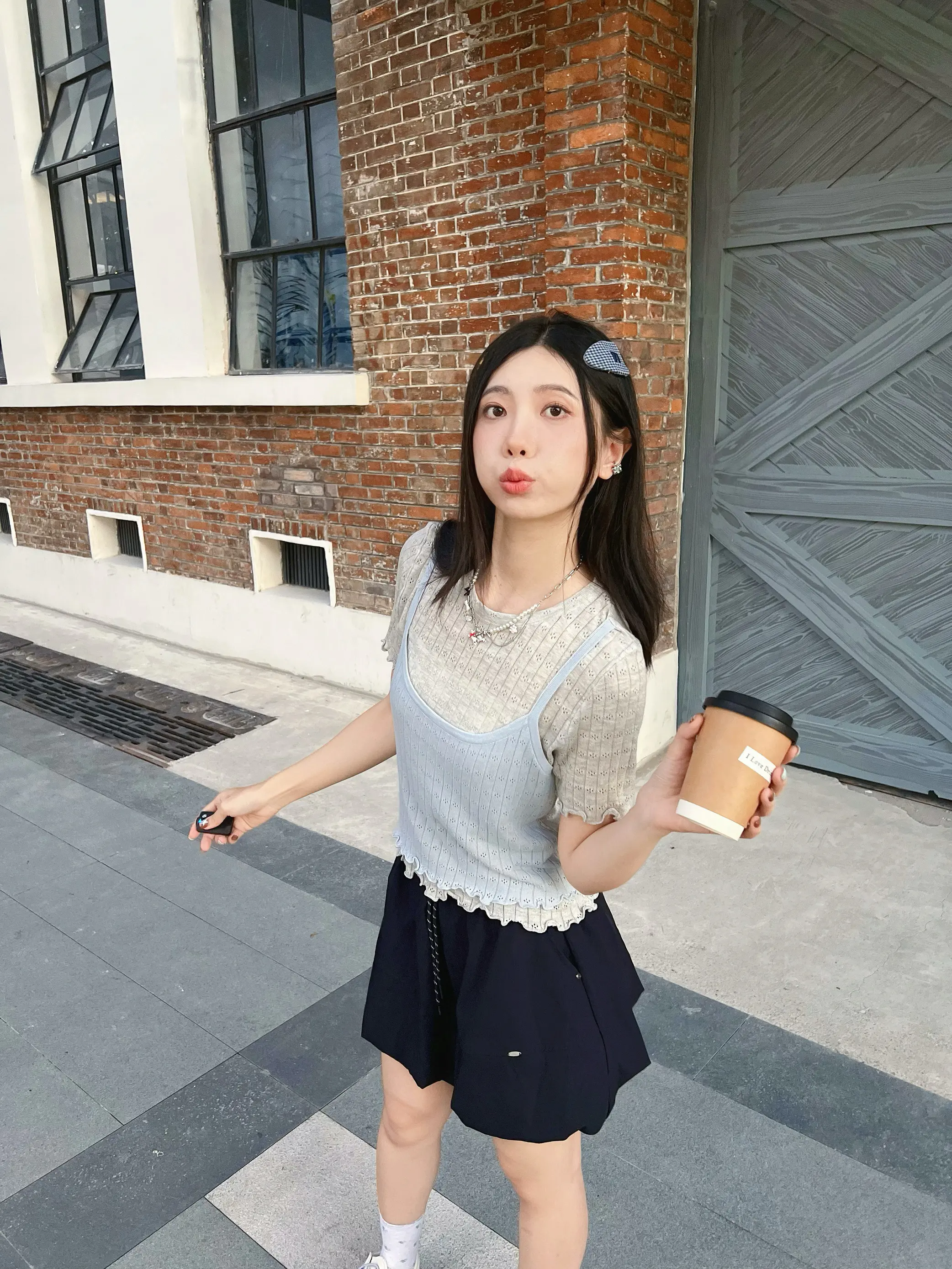 早秋氧气穿搭🩵吊带叠穿韩系氛围感拉满