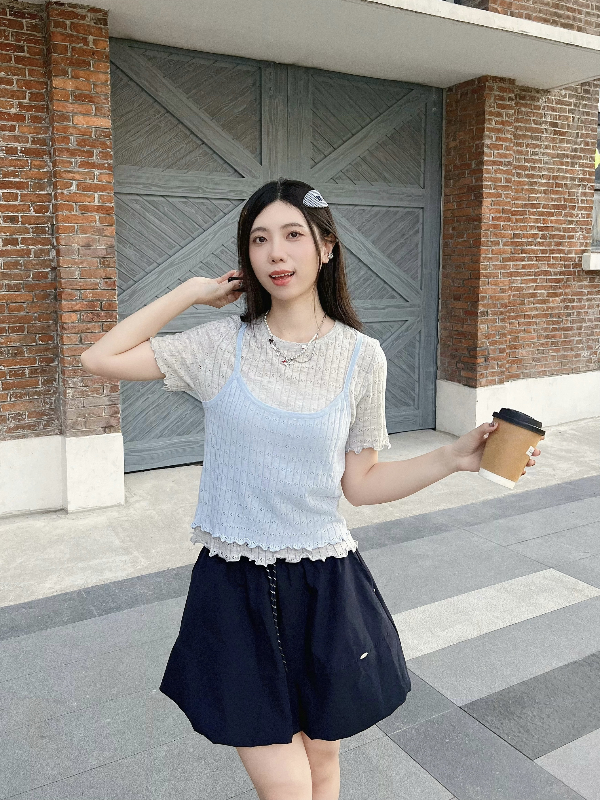 早秋氧气穿搭🩵吊带叠穿韩系氛围感拉满