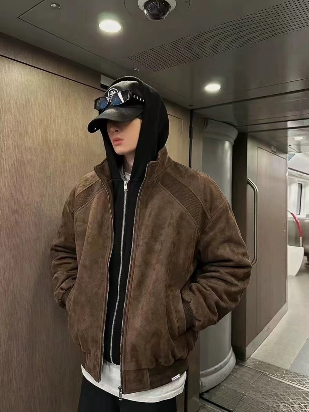 美式脏脏PU皮夹克