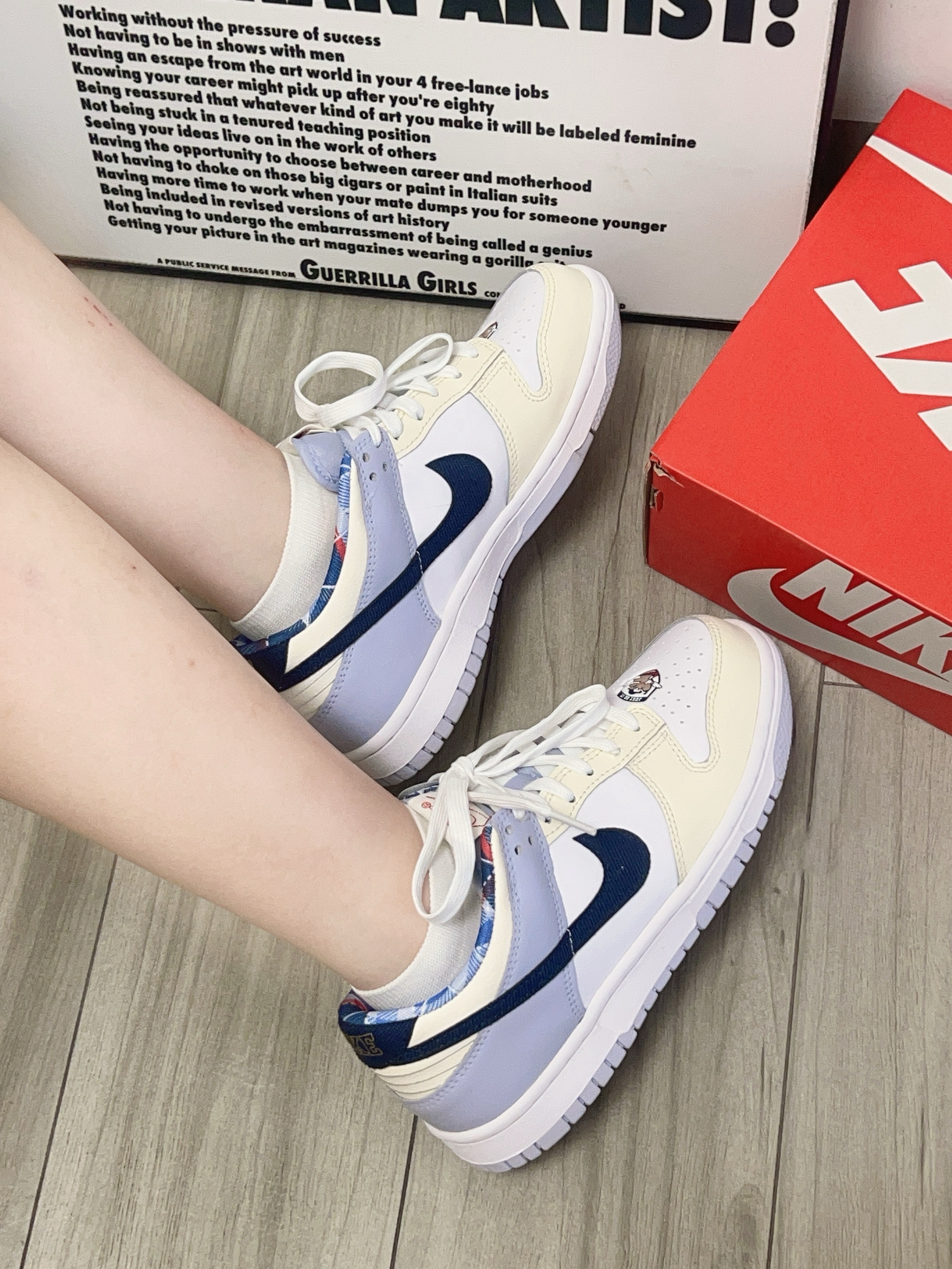 Nike dunk糖果系🍬板鞋搭上新袜子敲好看💜
