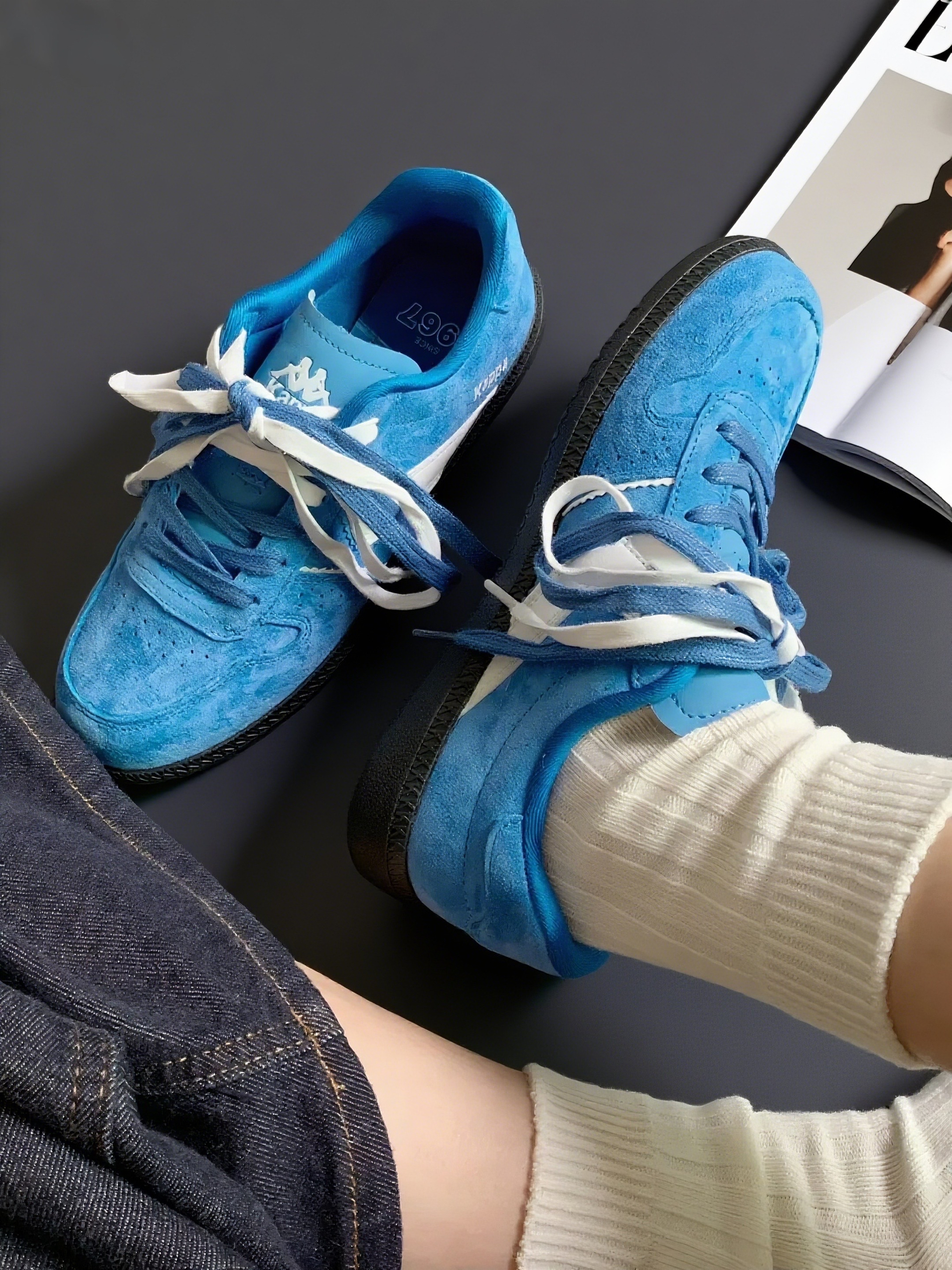 蓝鞋逆袭💥｜Kappa复古板鞋👉🏻健身上班双杀