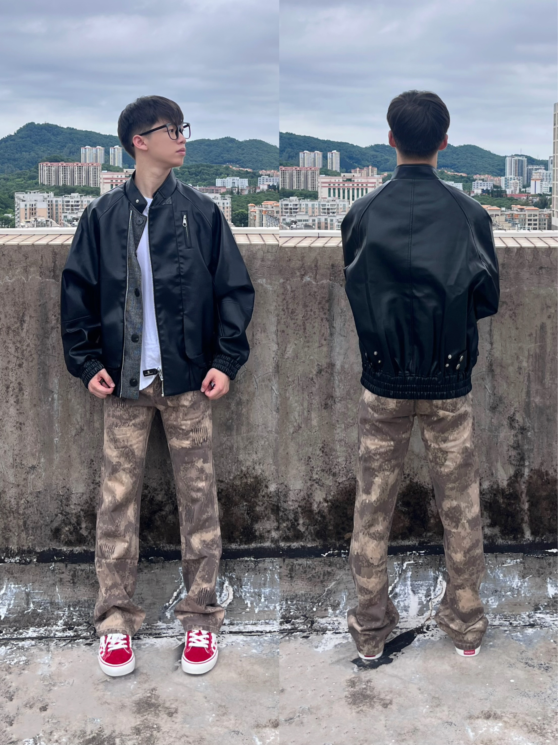老钱风夹克➕迷彩裤拿捏美式出街🤩