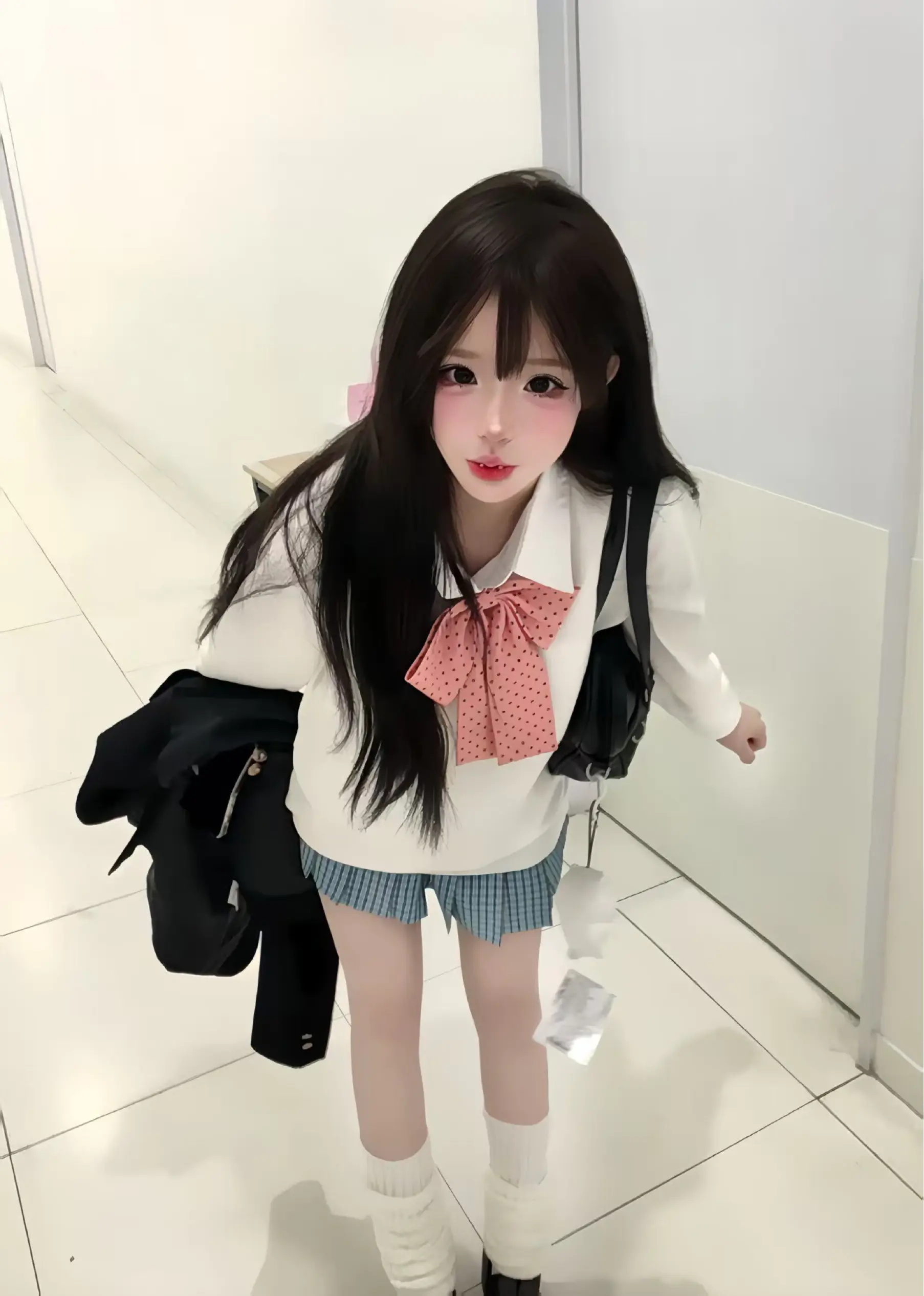 《甜美暴击!收腰大领结上衣太懂少女心了》