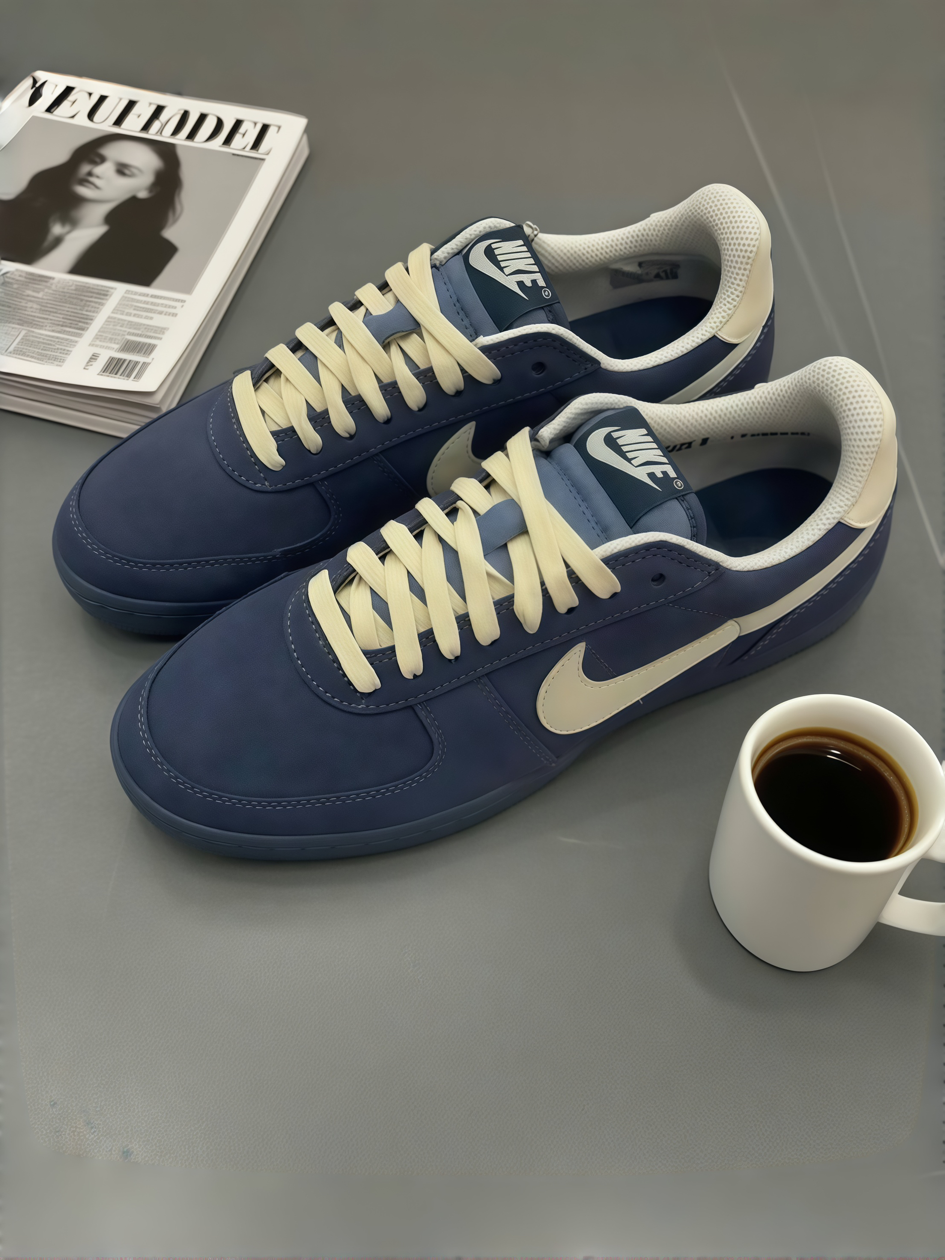 🥤藏蓝配米白的Nike板鞋好戳!低饱和色系,高级感拉满~🍑