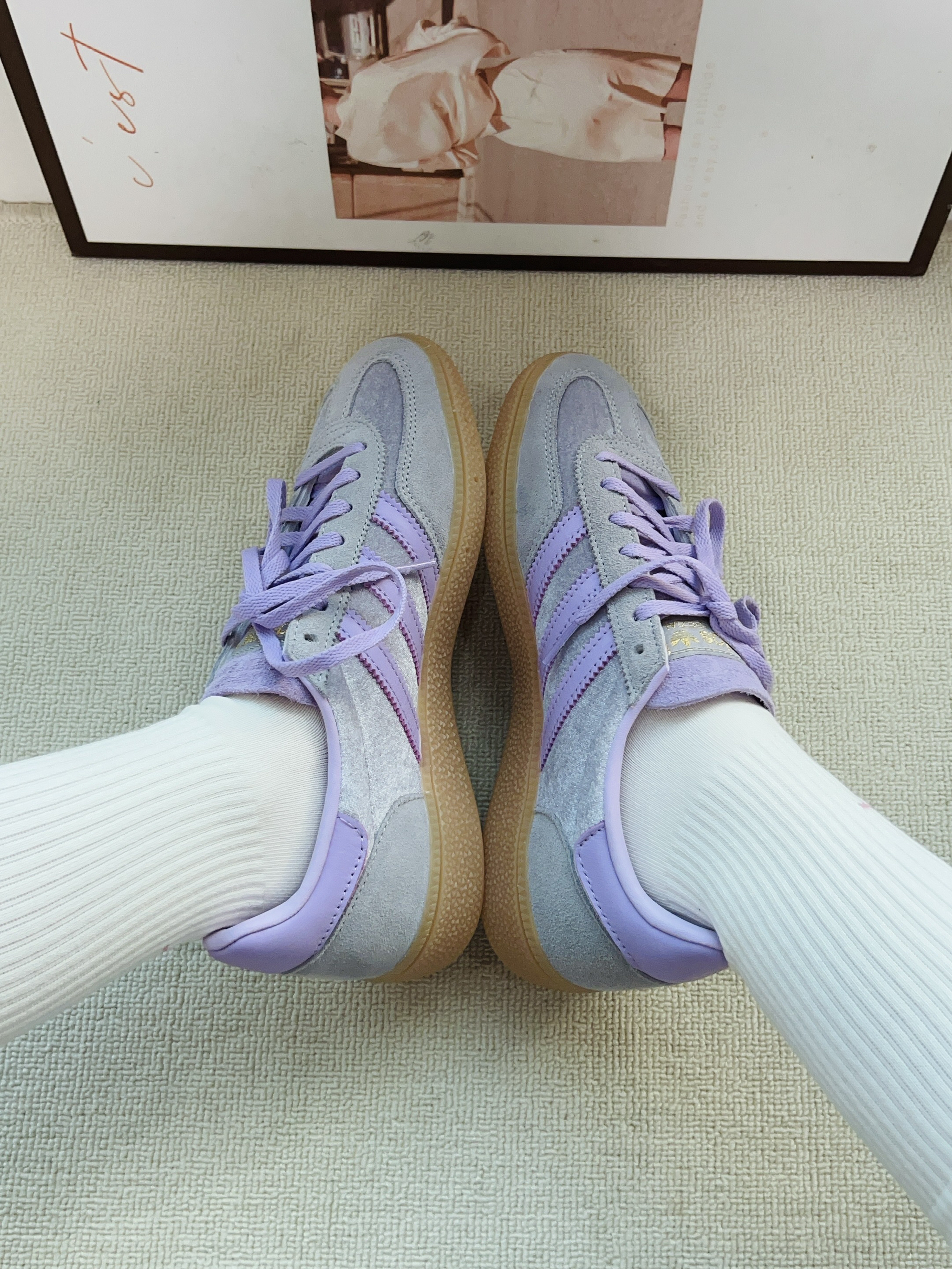 Adidas ☘️芋泥面包鞋搭上派米袜子也太好看啦💜