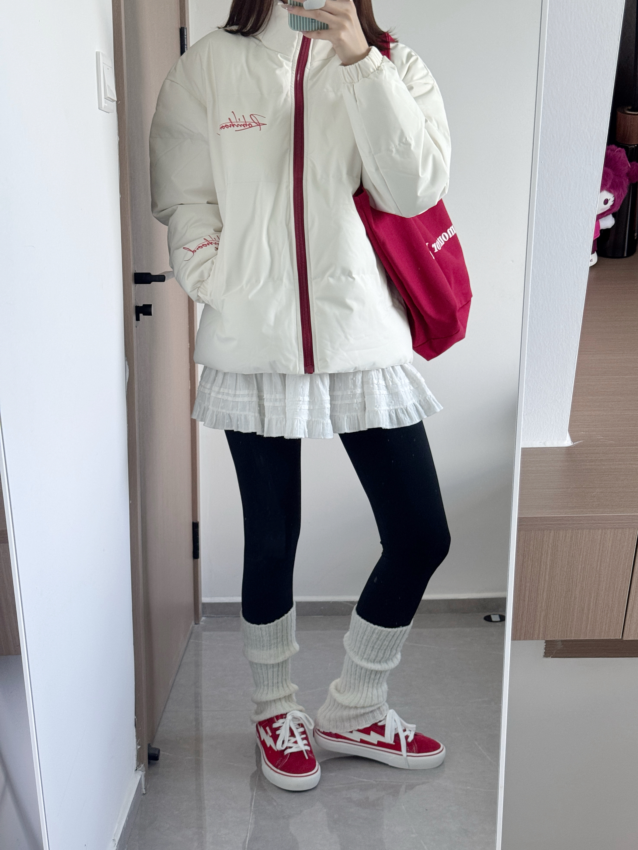 红白配色棉服简约又好看！！！