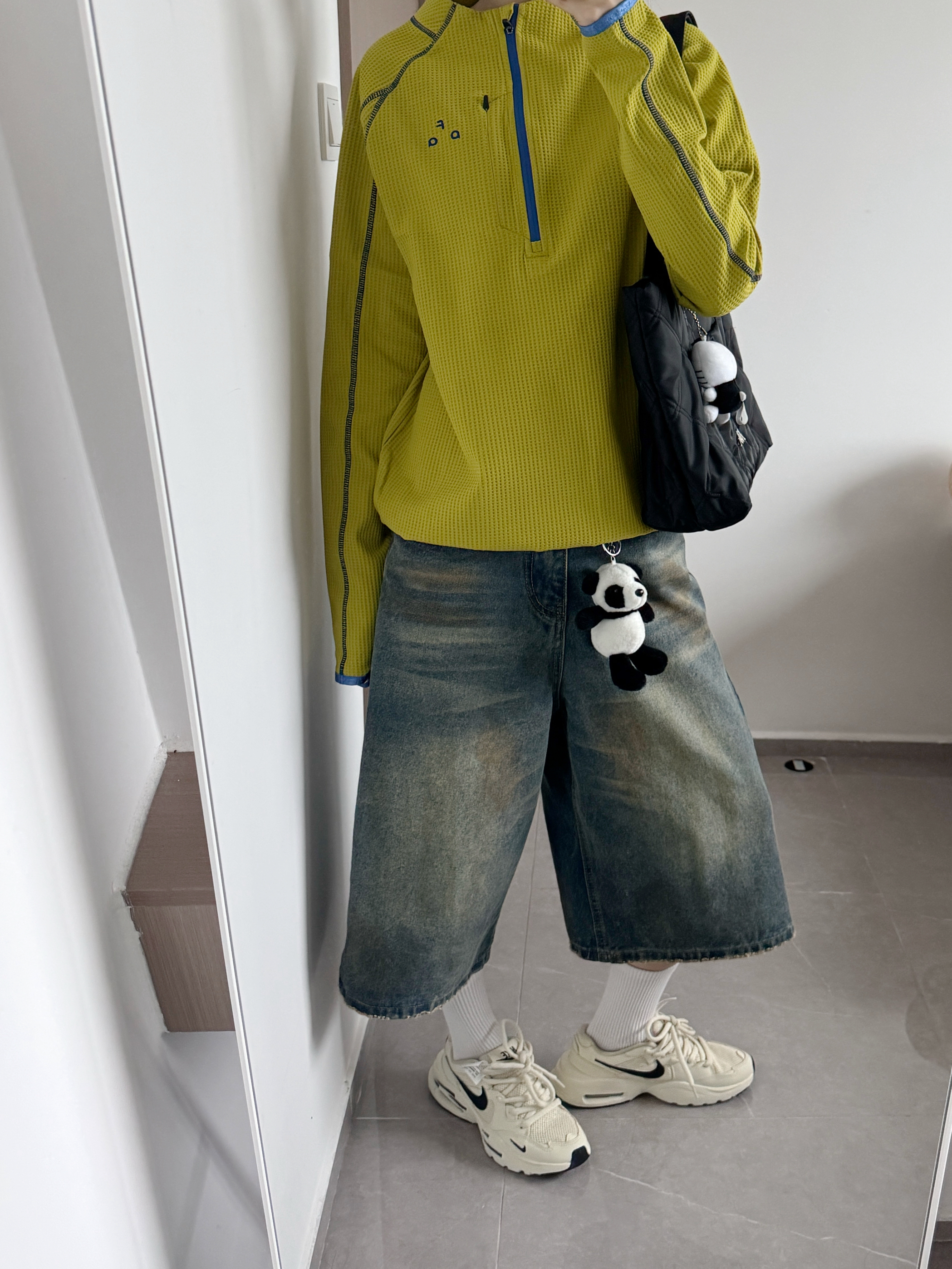 芥末黄长袖➕nike鞋 好帅气的一套！！