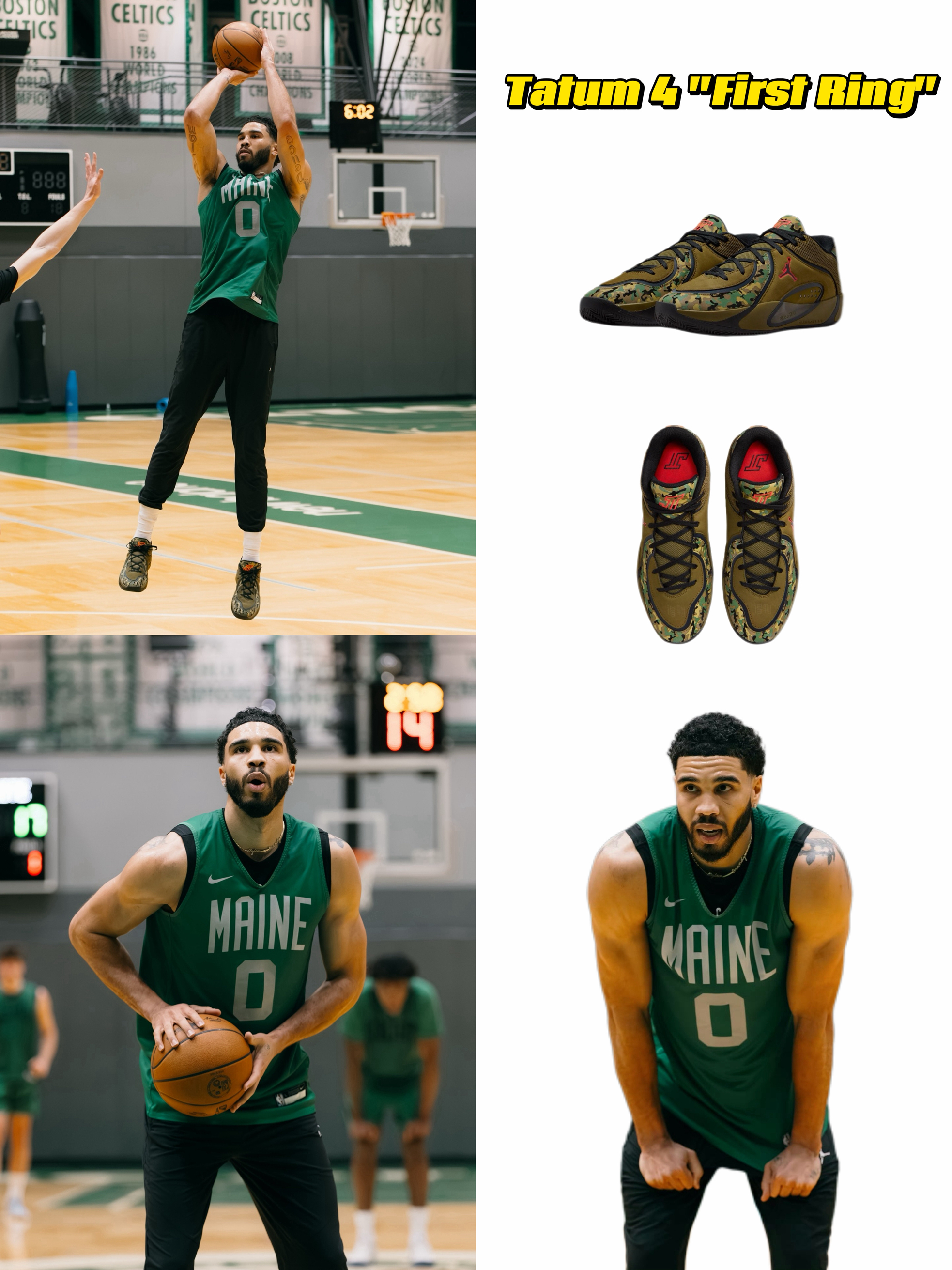 冠军战靴加持,训练也得有仪式感。獭兔母上脚Tatum 4 “First Ring”