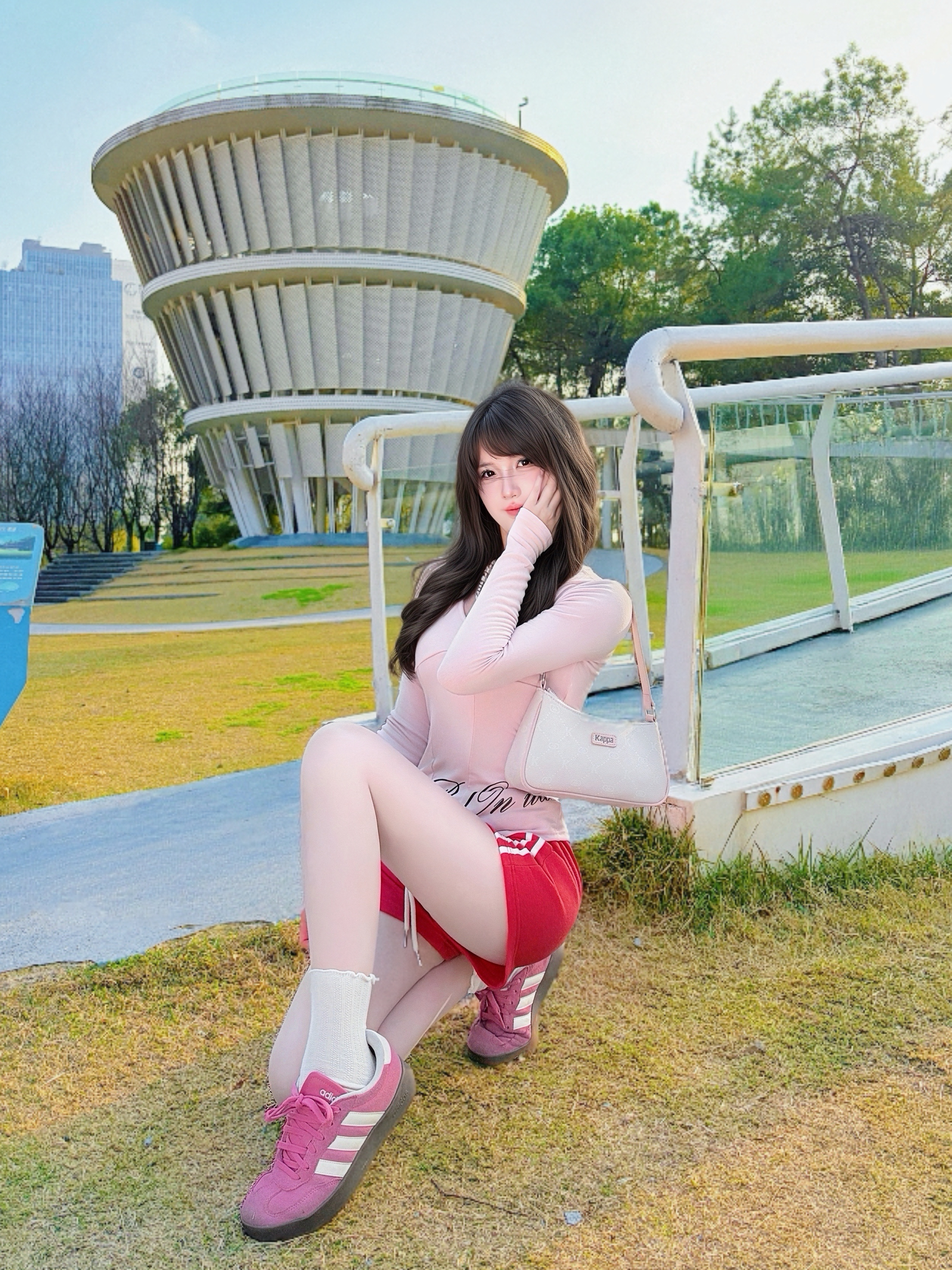 美式甜妹出街🧩～粉红撞色🫶🏻也太元气了！！