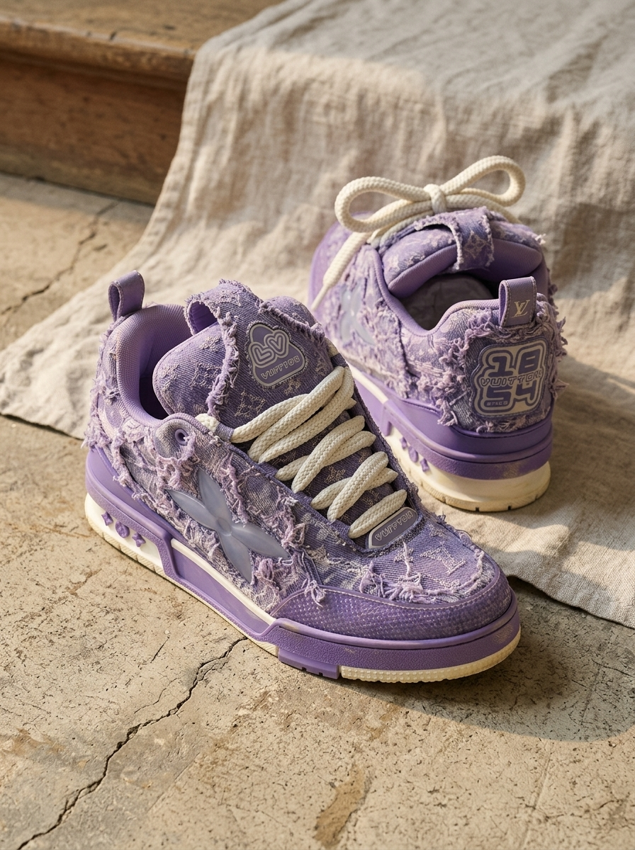 香芋紫 LV Skate💜 把做旧甜酷焊在脚上的神仙鞋